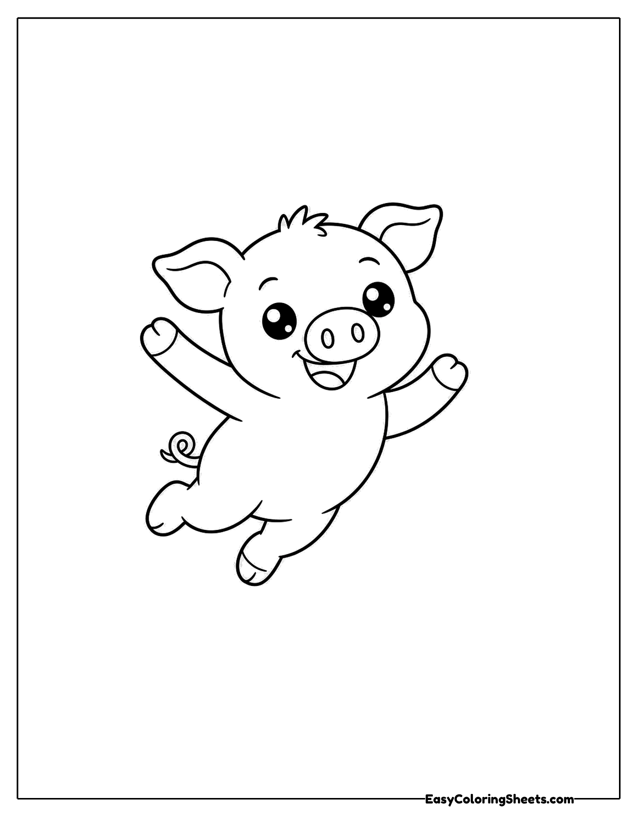 Pig jumping for joy