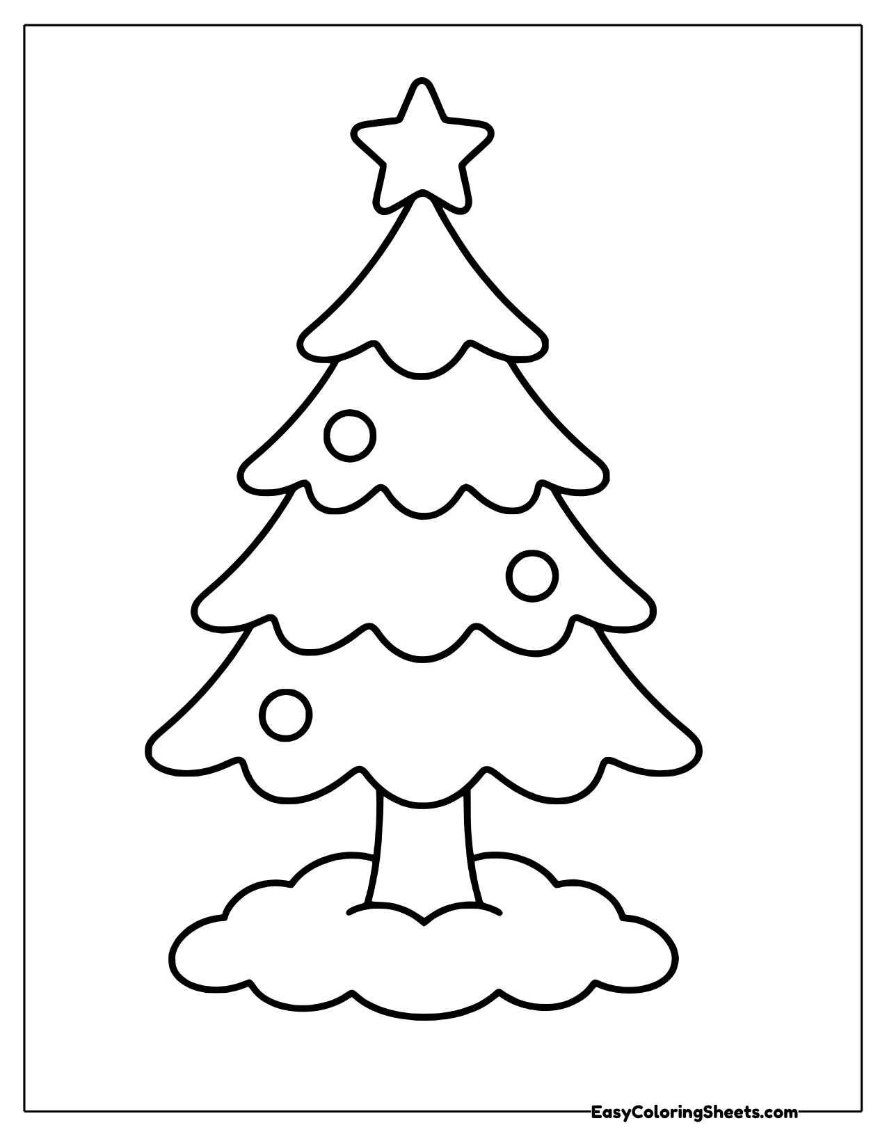Simple tall fir tree with a star