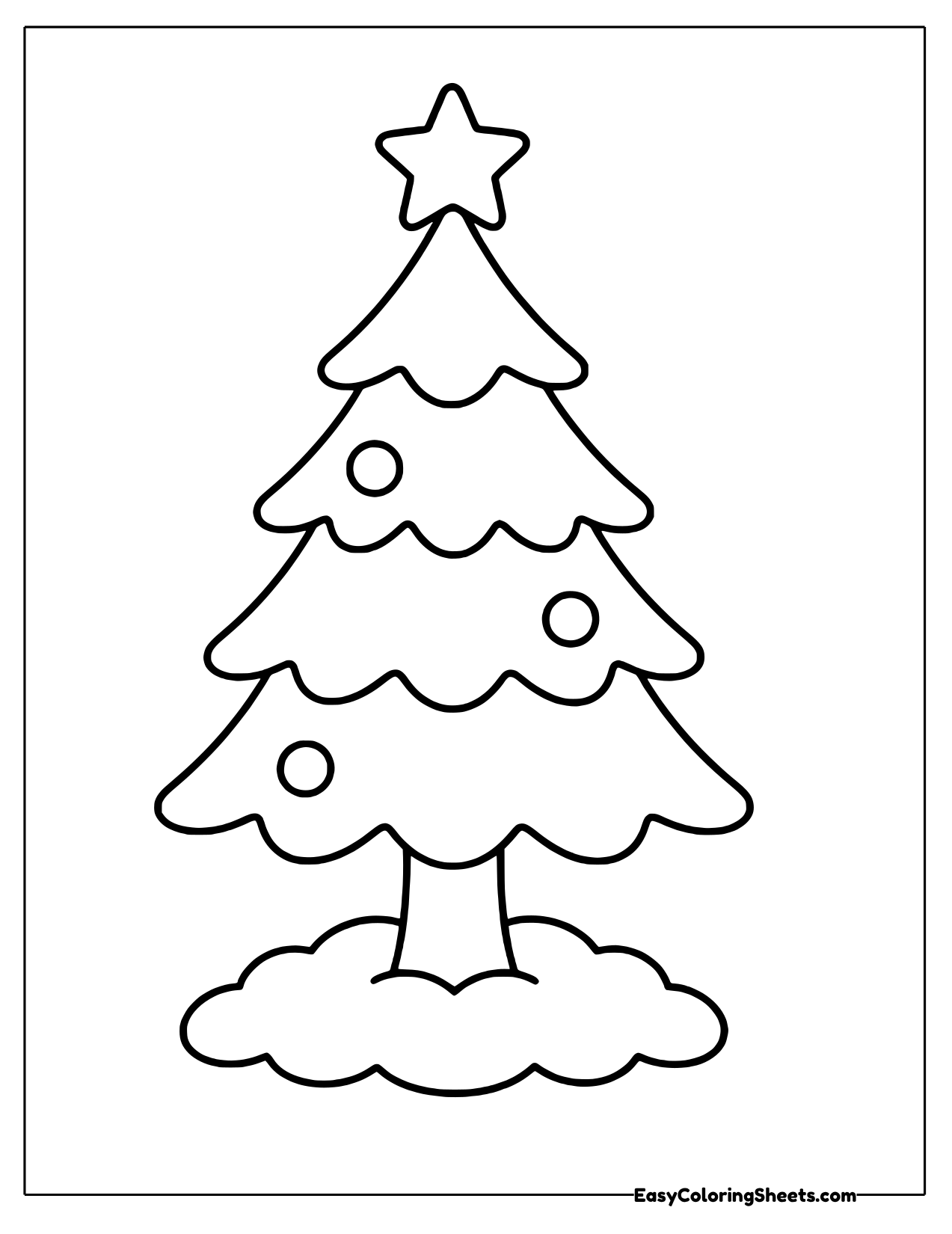 Simple tall fir tree with a star