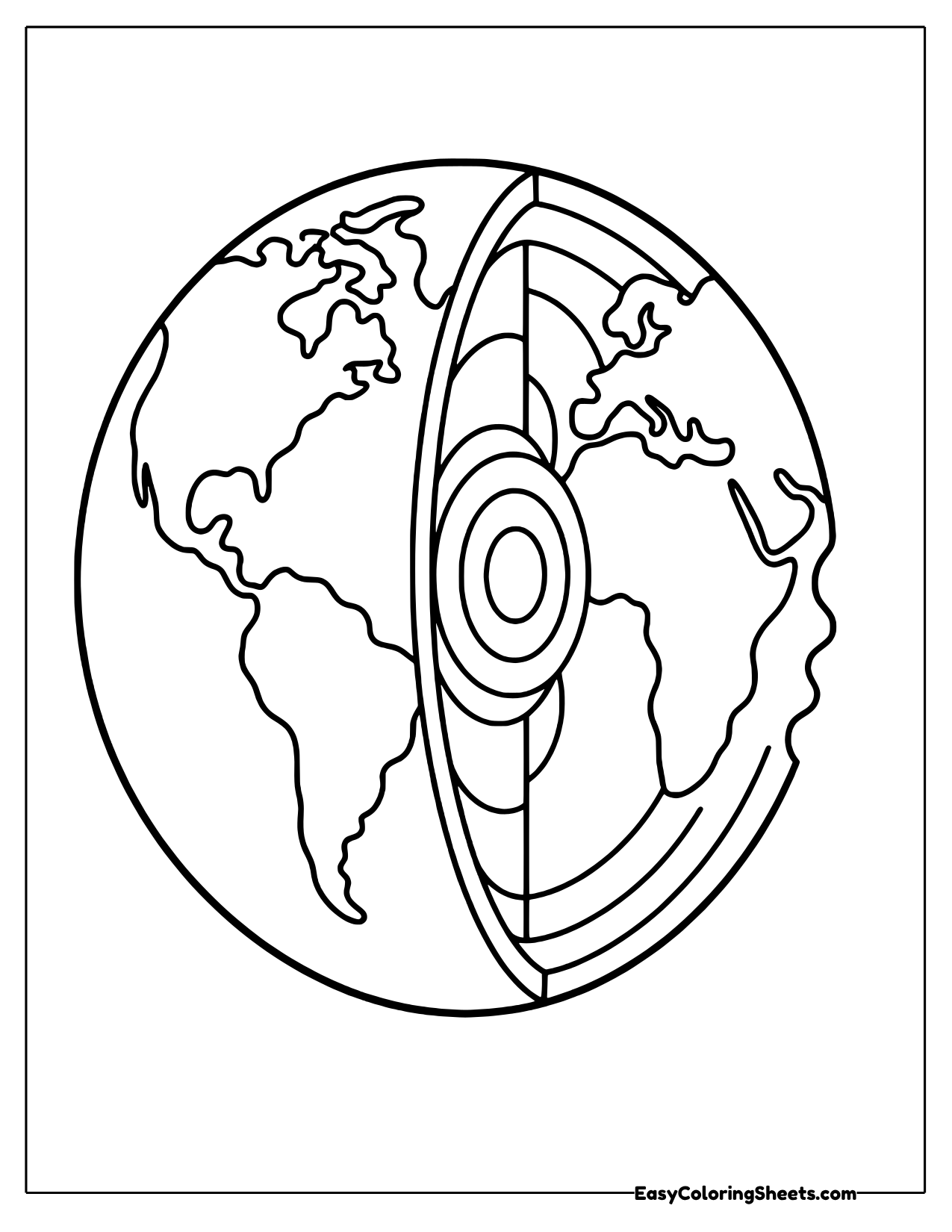 Earth with a partial cutaway