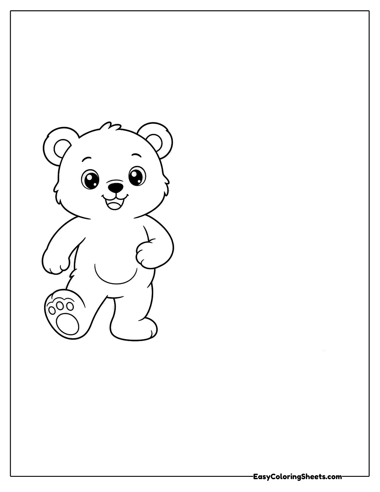 Bear cub taking a step forward