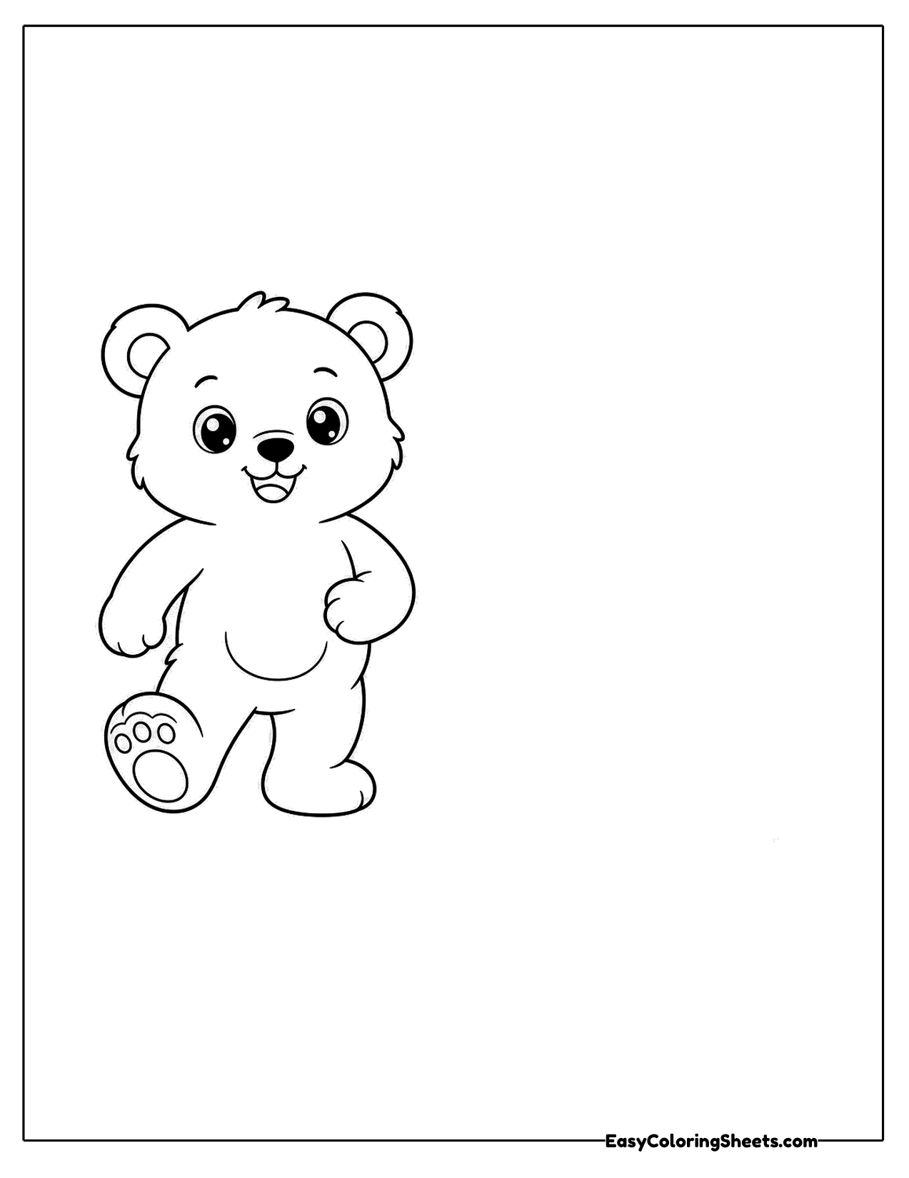 Bear cub taking a step forward