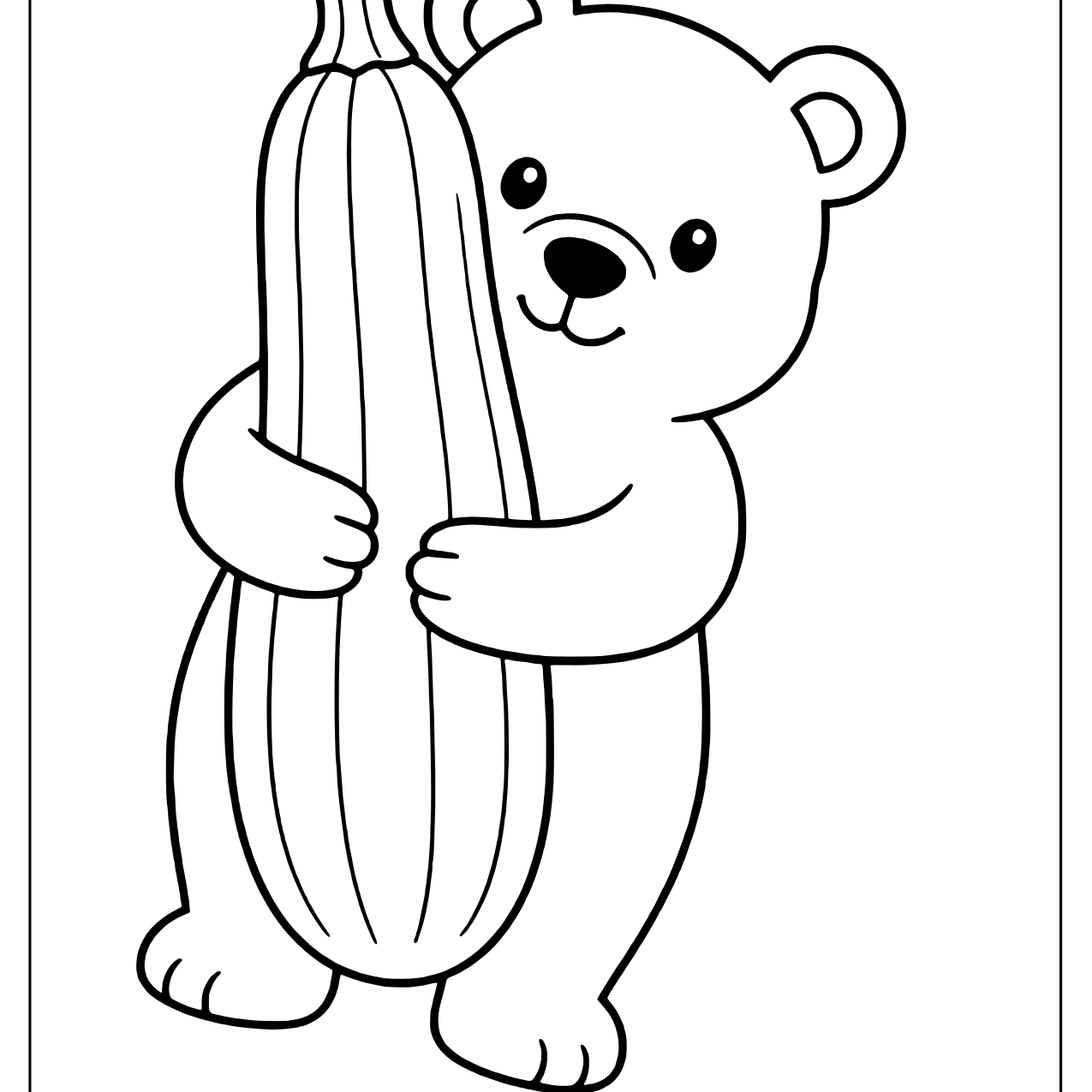 Bear hugging a giant striped zucchini