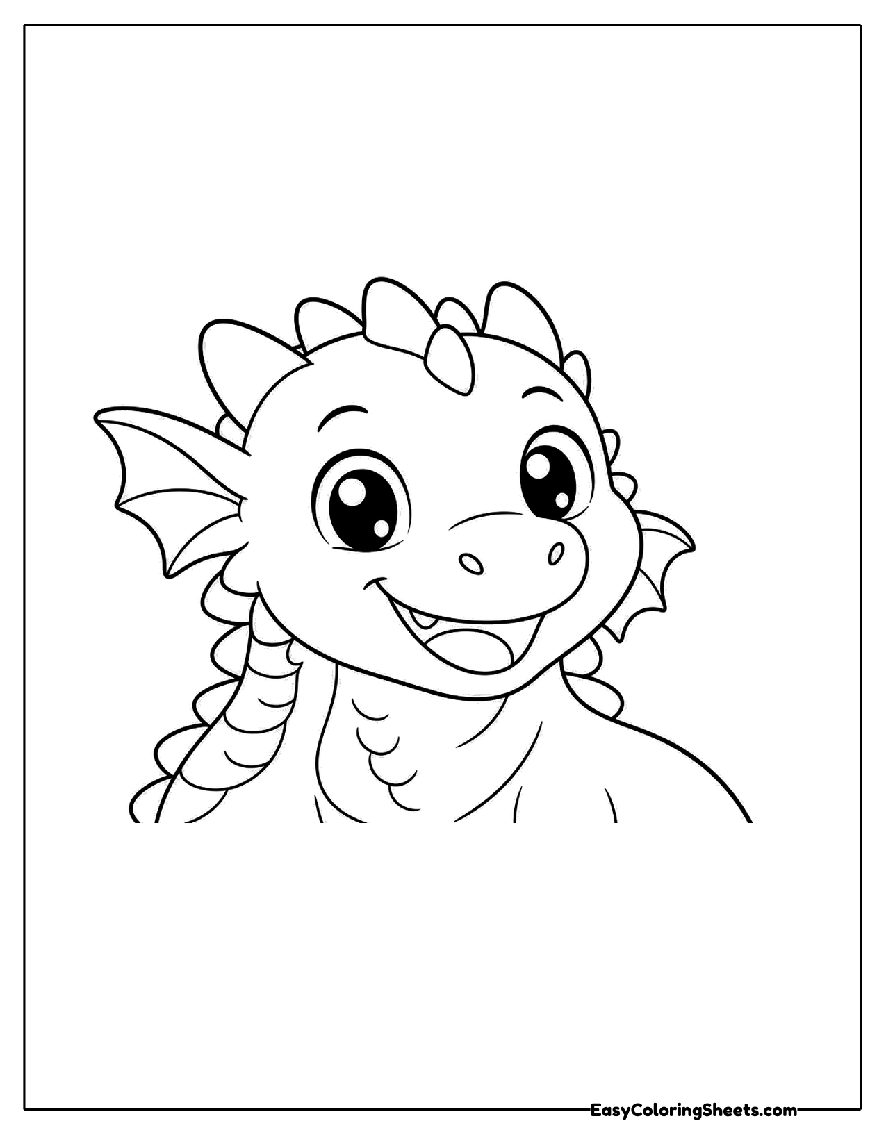 Close up of a smiling dragon face