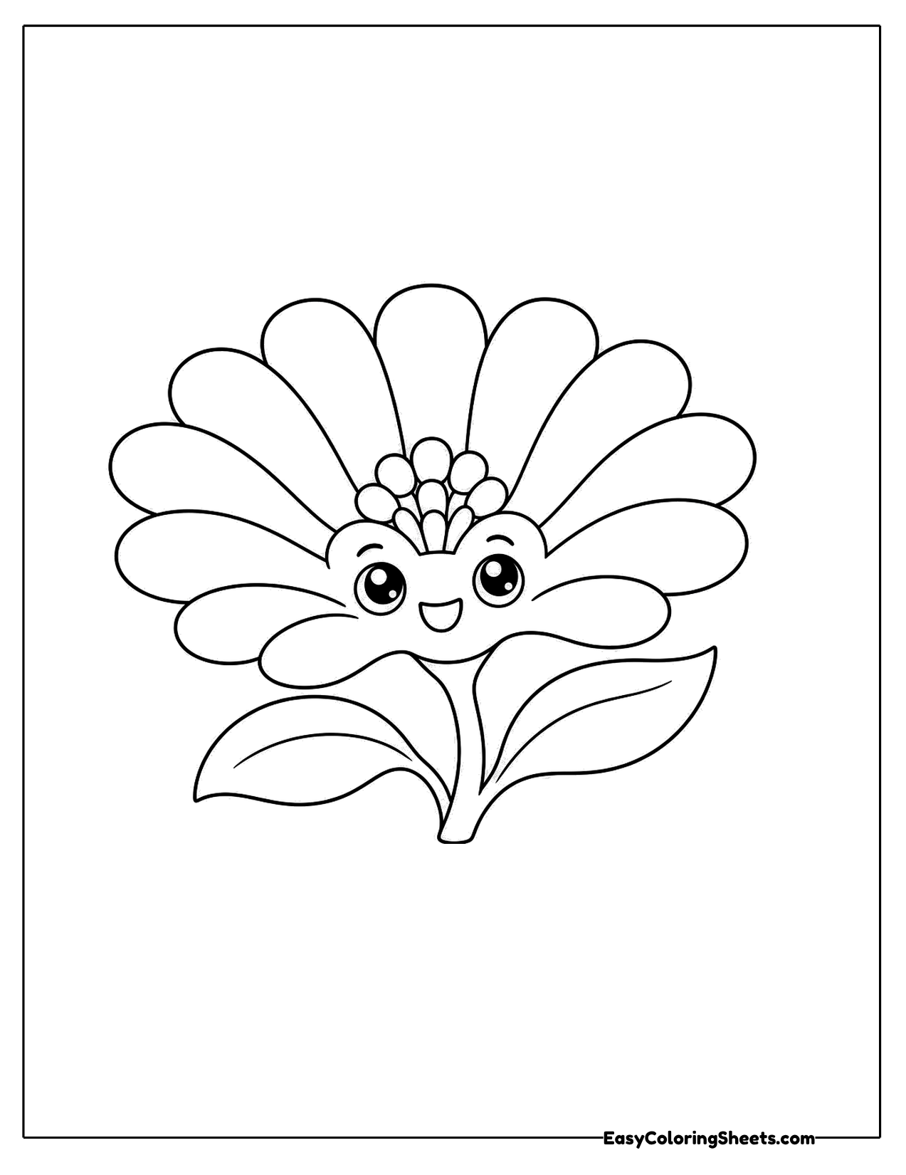 Smiling flower with tall pointed petals