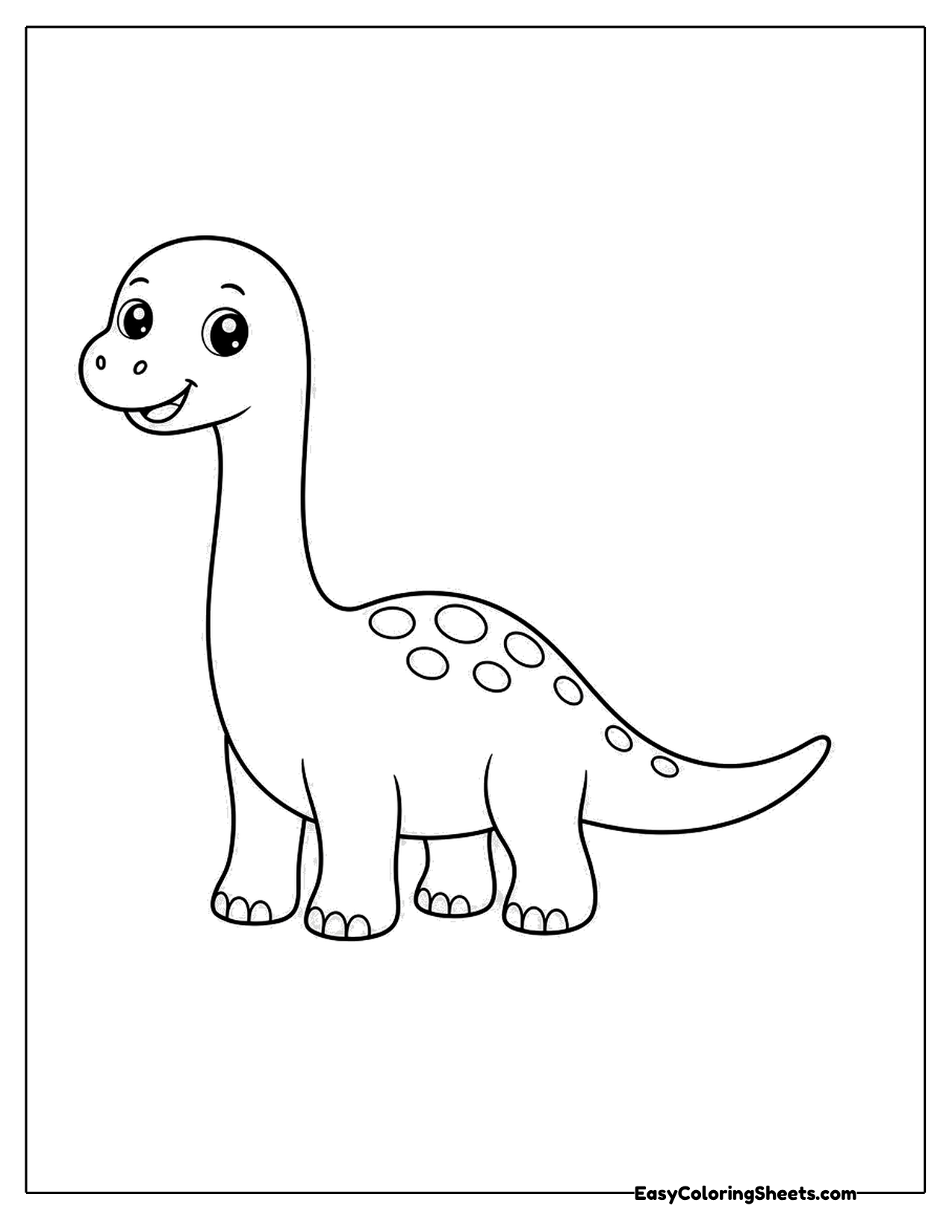 Cute brachiosaurus character with spots
