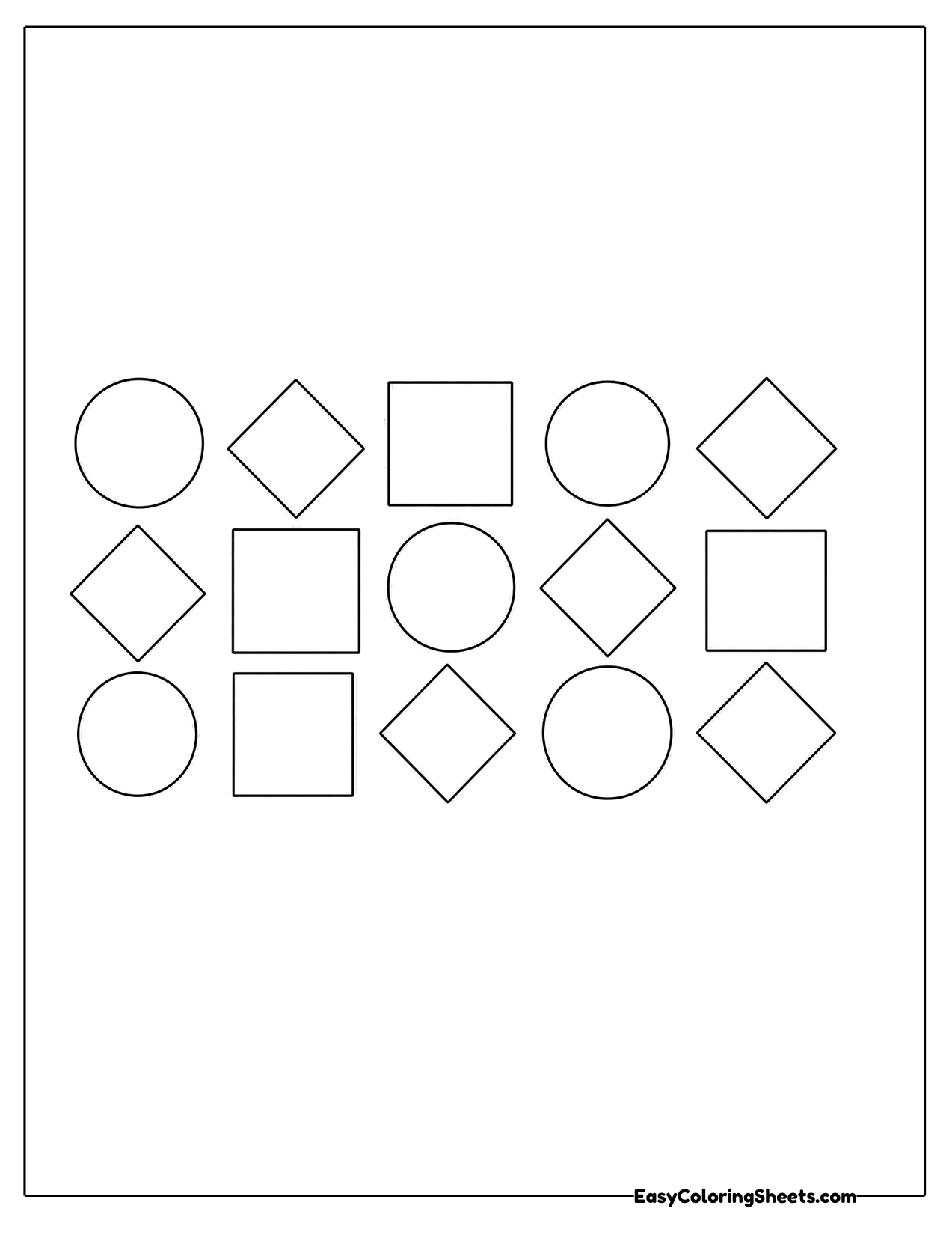 Pattern of circles, squares and diamonds