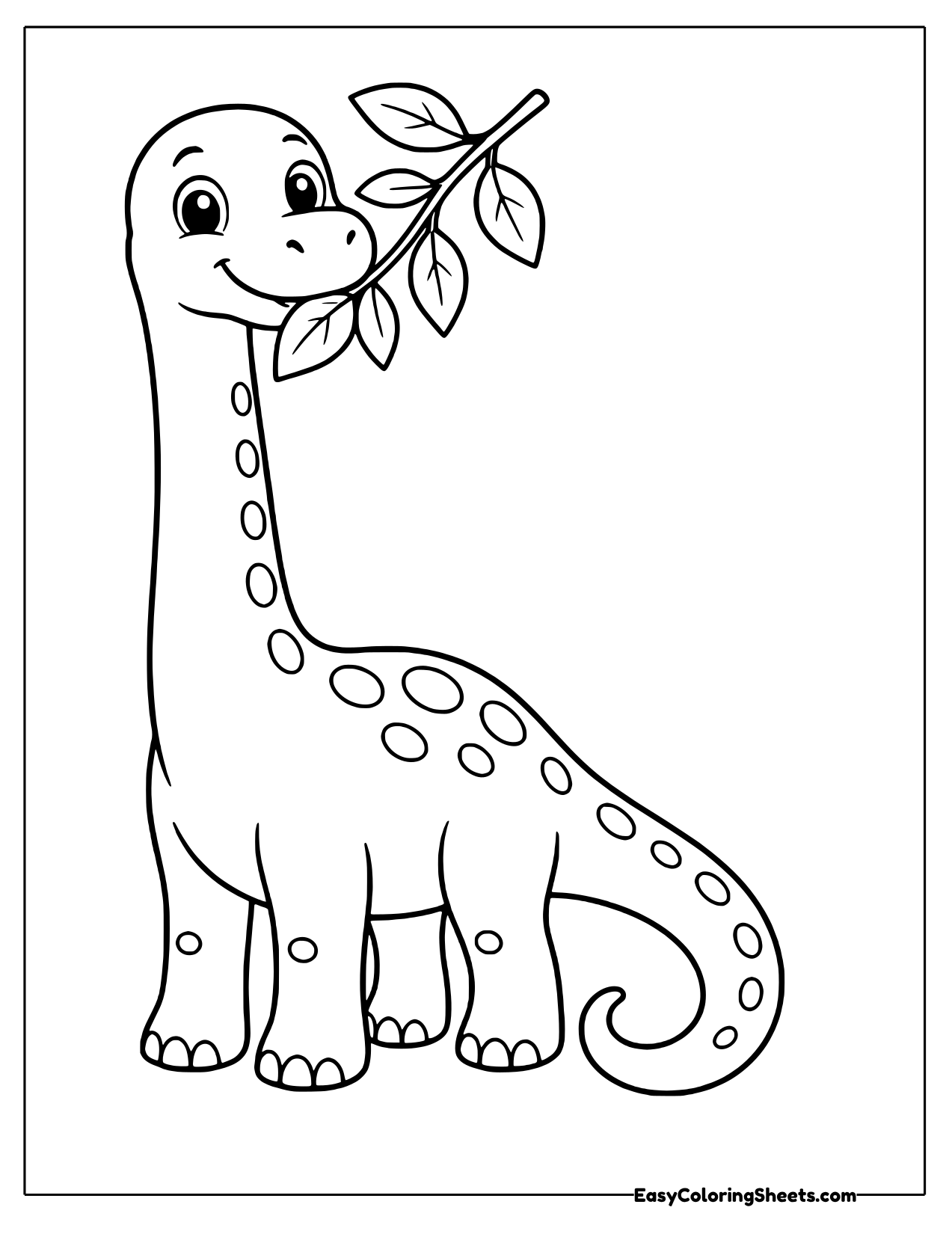 Brachiosaurus nibbling a leafy branch