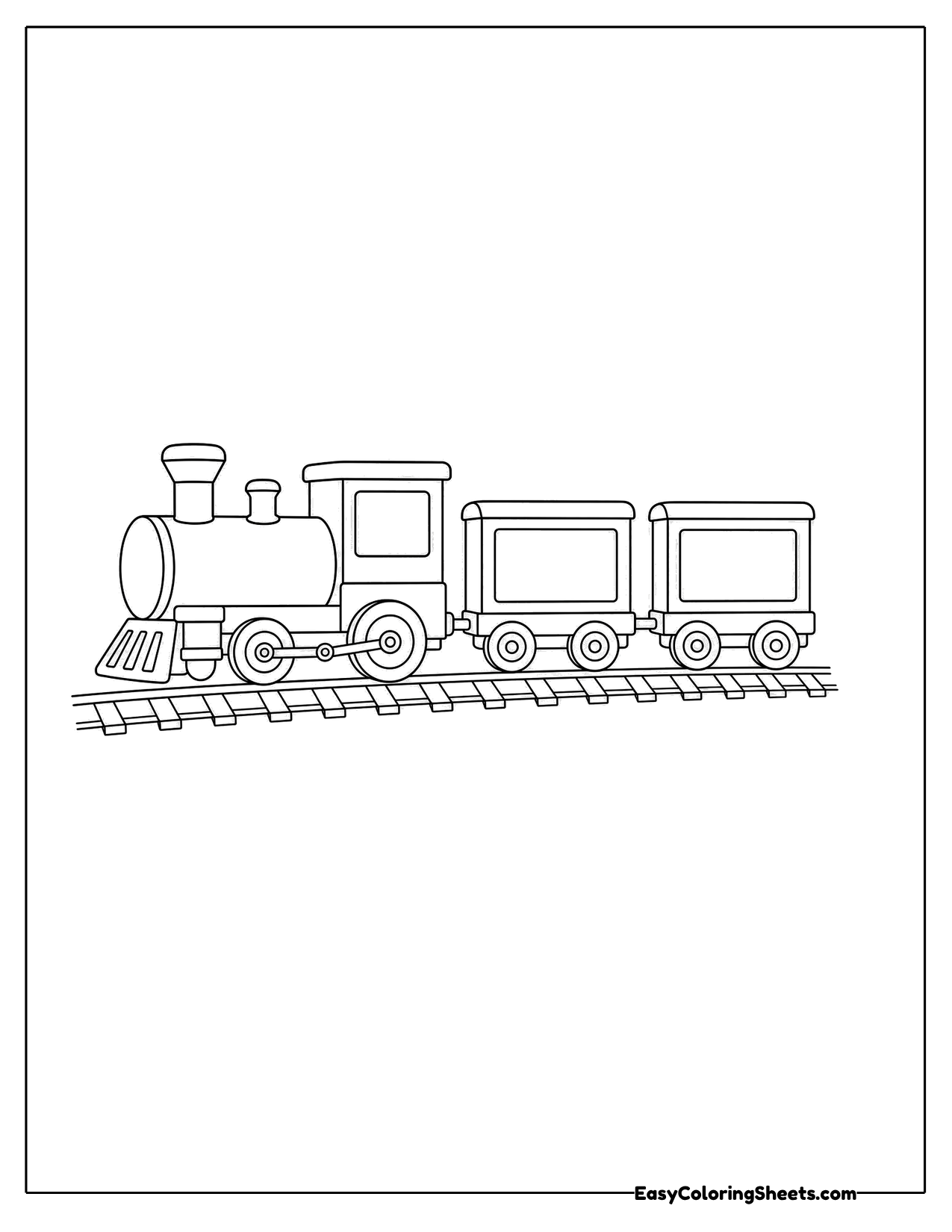 Small train with cars on a straight track
