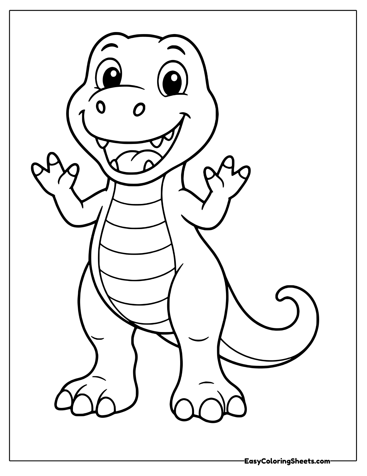 T rex waving from the front
