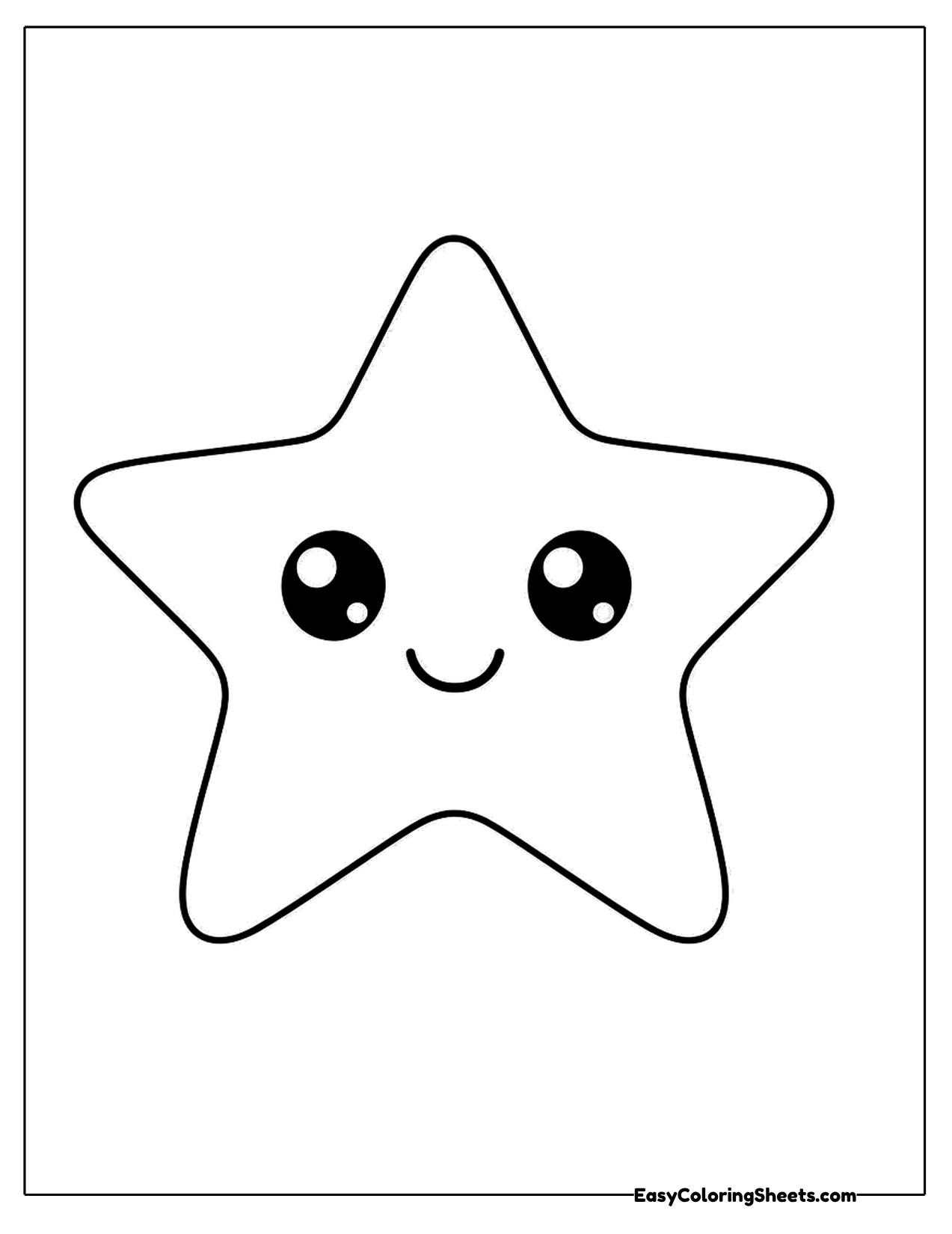Smiling star character with big eyes