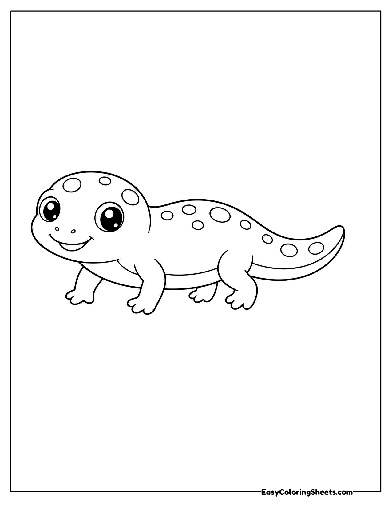 Baby newt with spots crawling