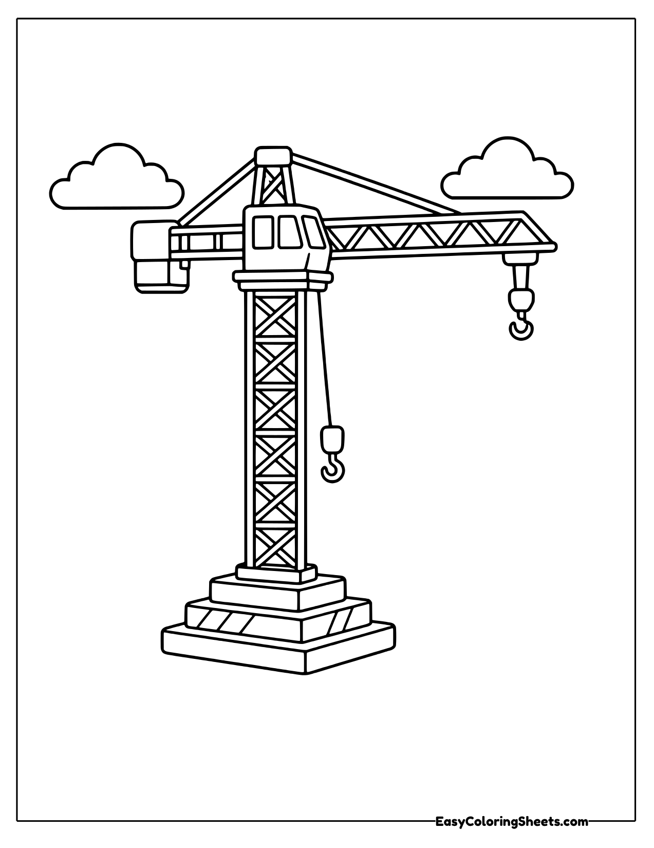 Tall tower crane on a building site