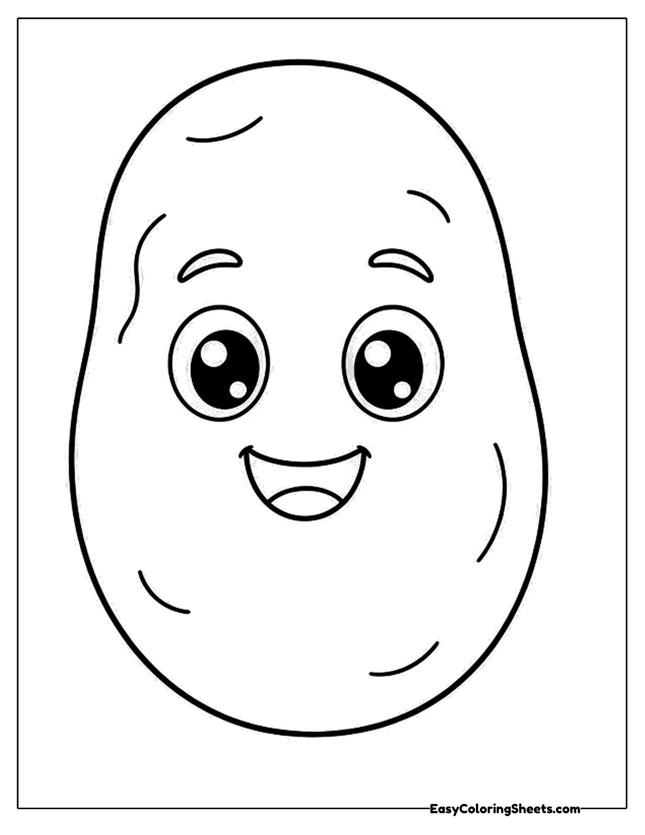 Potato character with a big smile