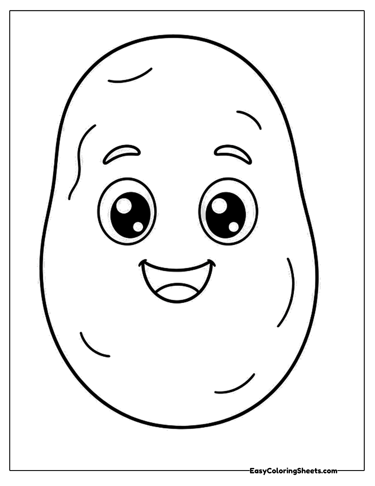 Potato character with a big smile