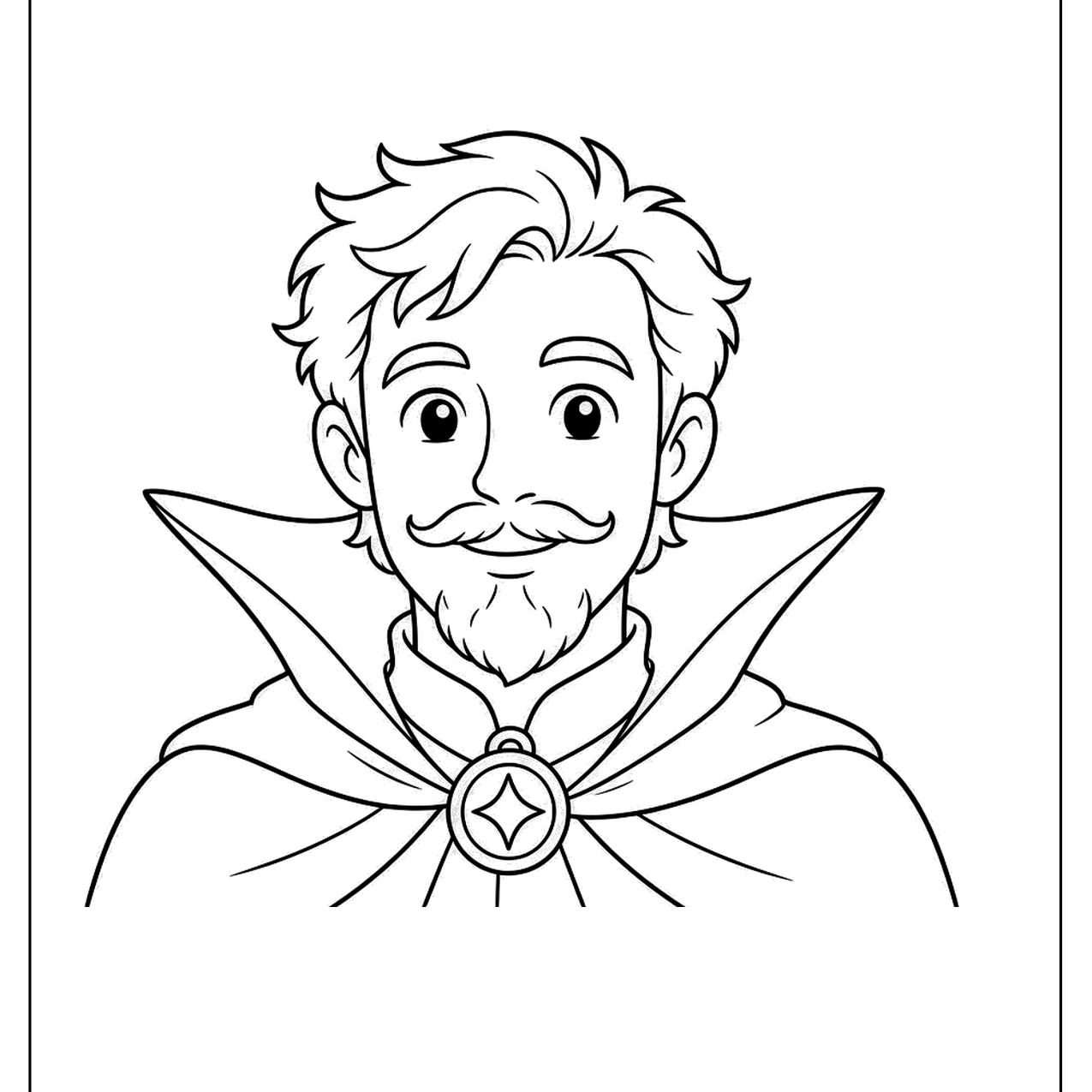 Caped sorcerer with a beard