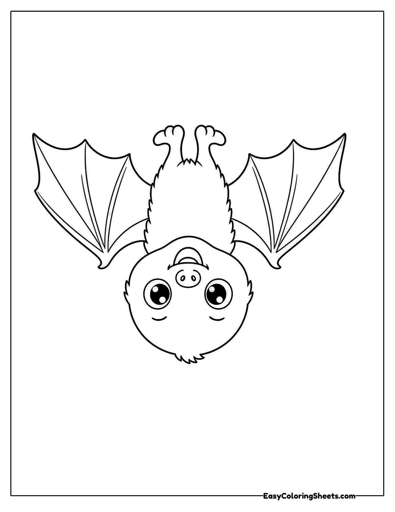 Cute bat hanging upside down