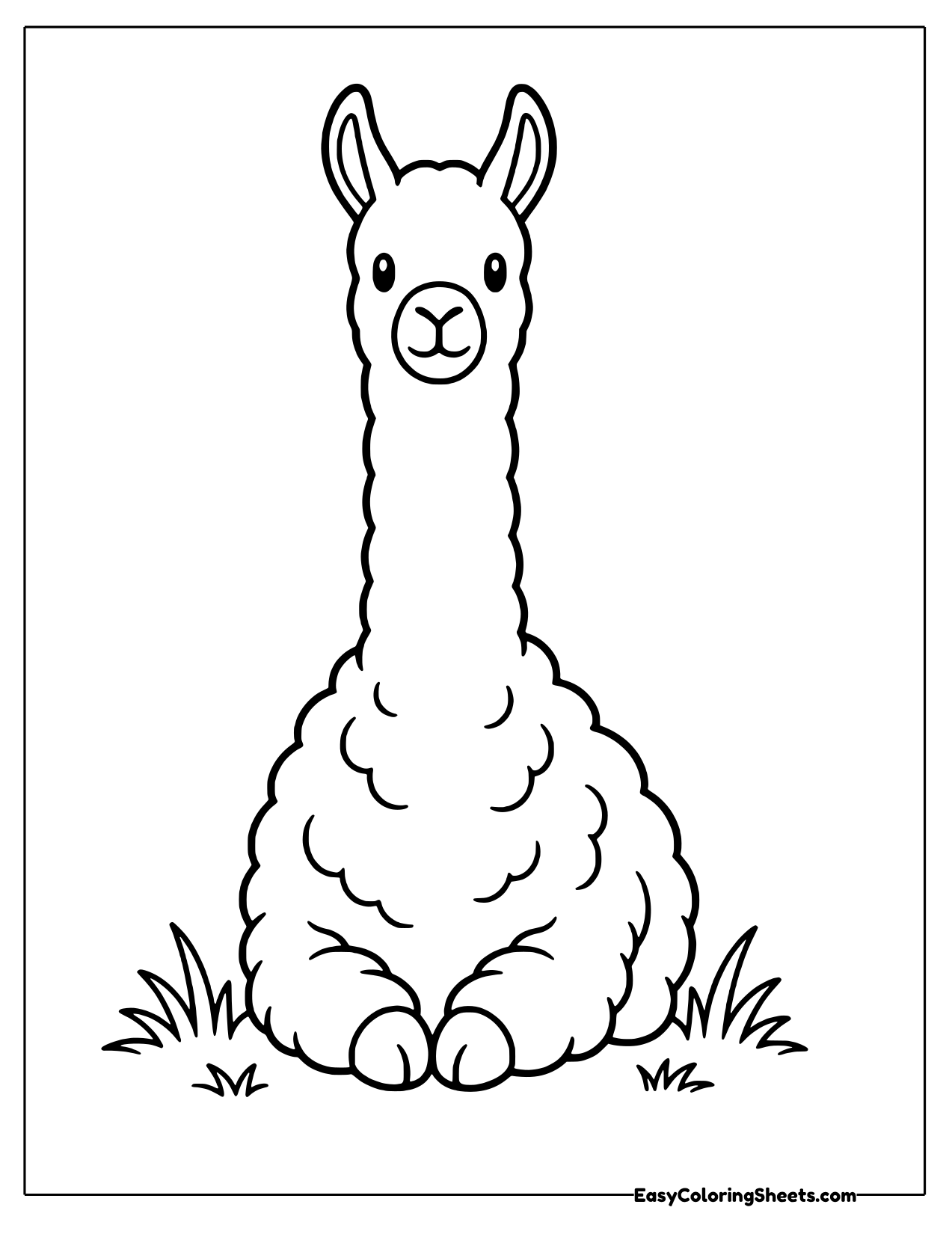 Llama sitting with its legs tucked under