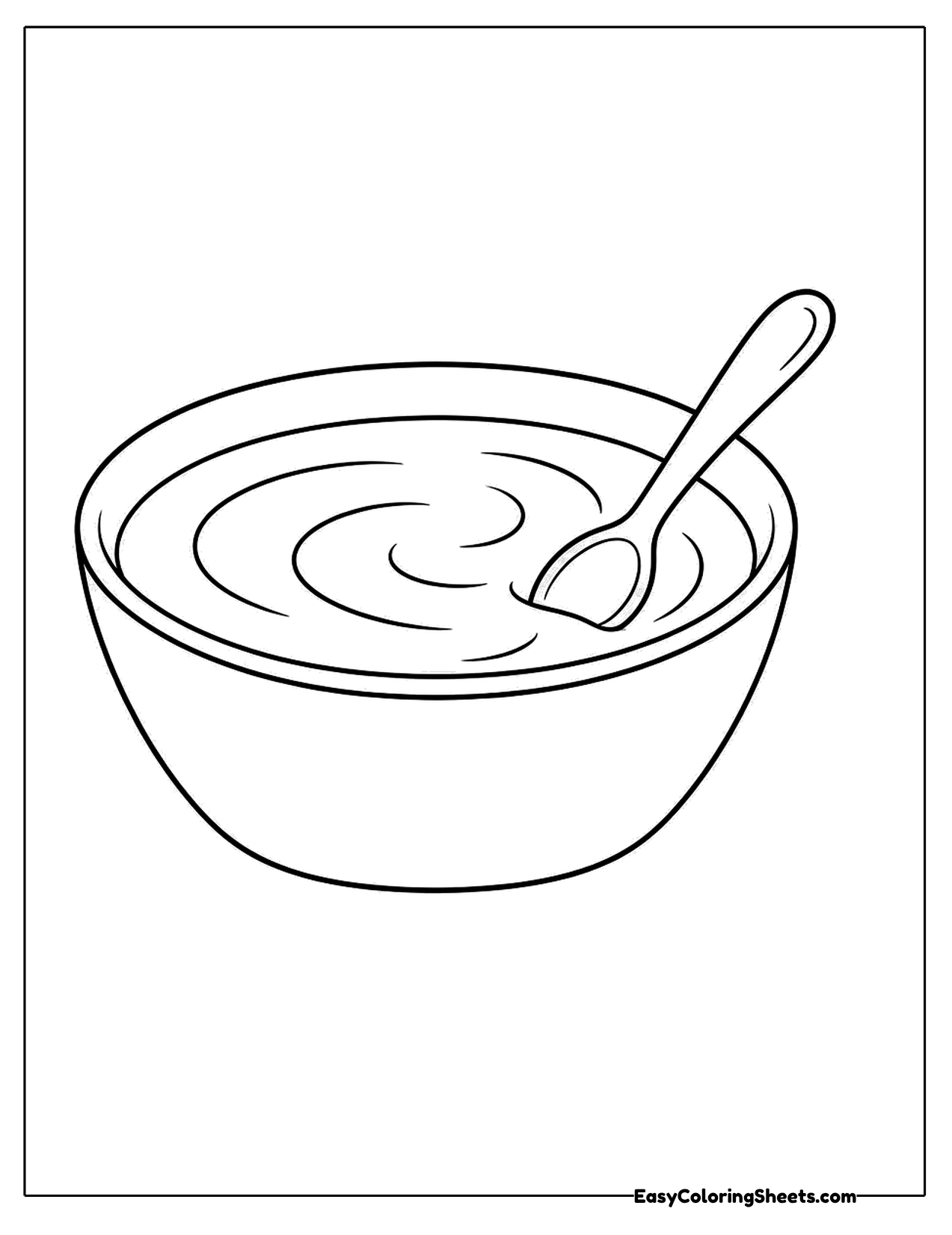 Bowl of yogurt with a spoon