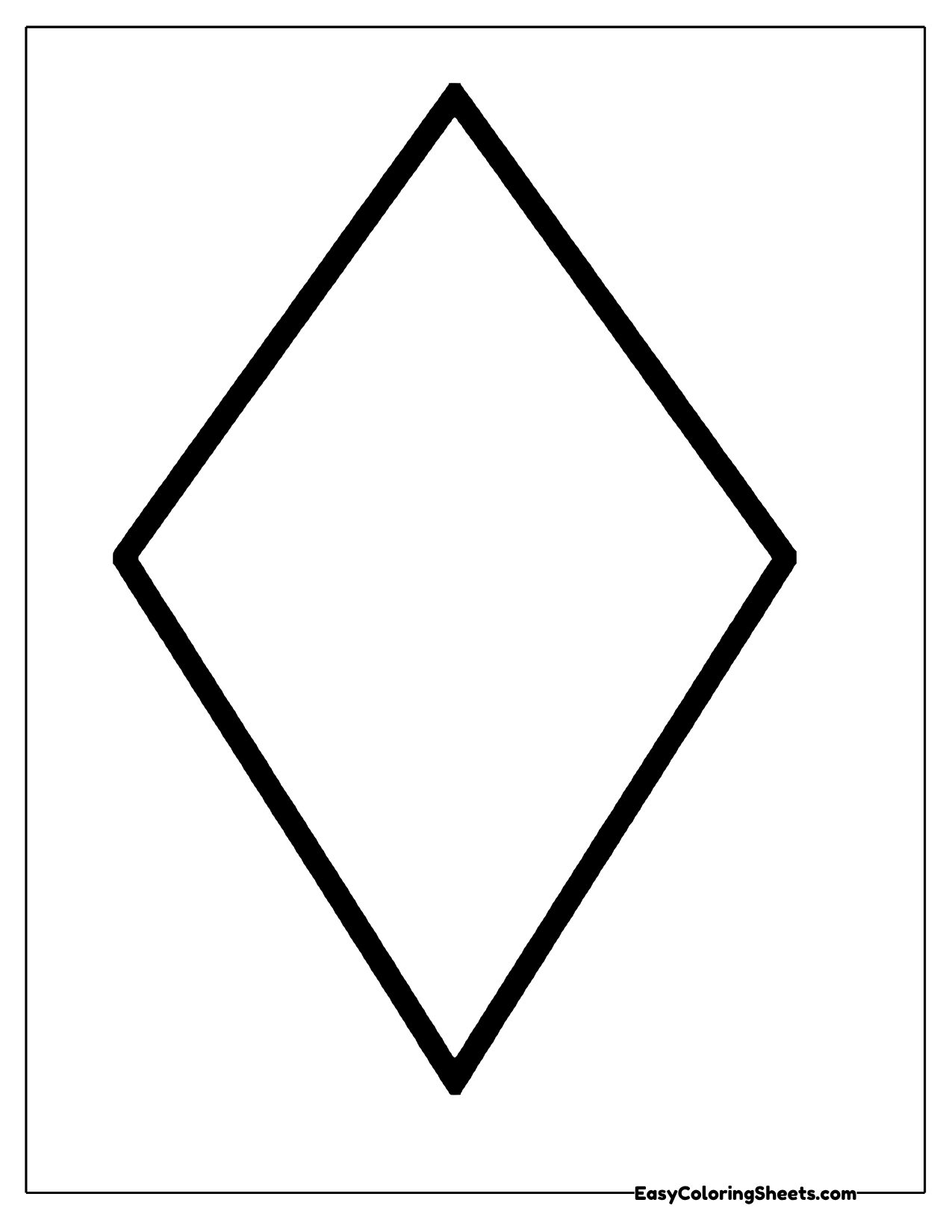 Tall rhombus shape outline with four equal straight sides
