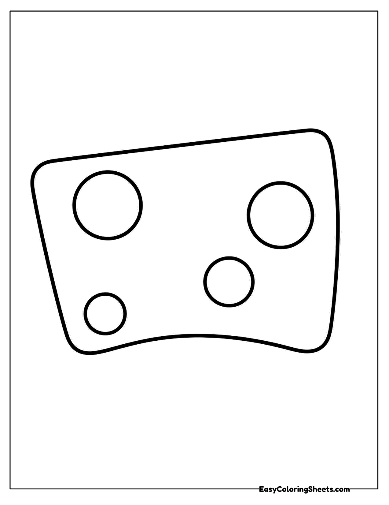 Flat slice of cheese with four holes