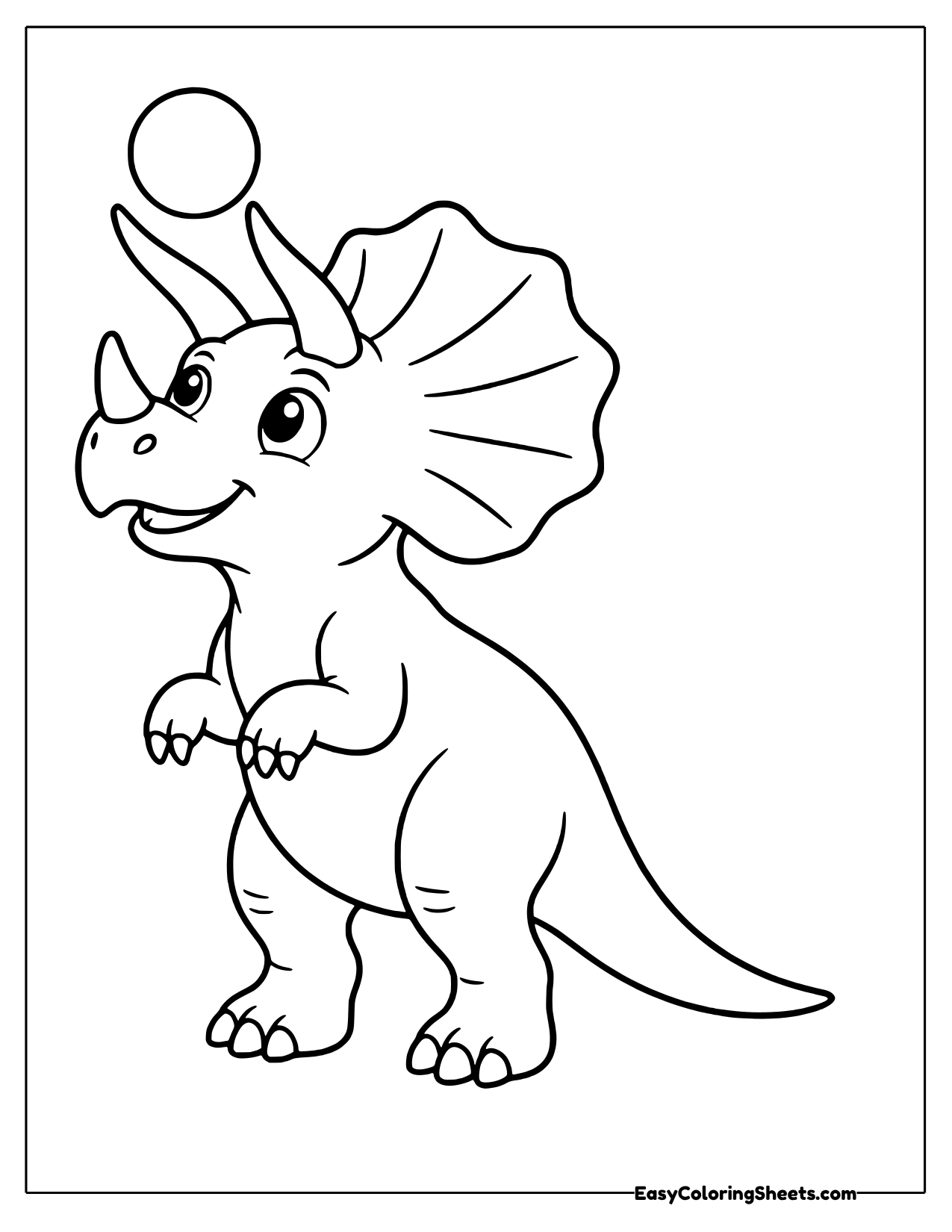 Triceratops balancing a ball on its horn