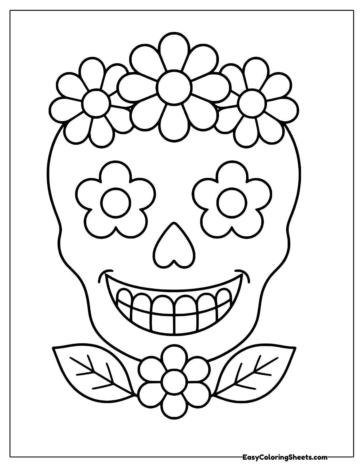 16 Sugar Skull Coloring Pages (Free PDF Printables) | Easy Coloring Sheets