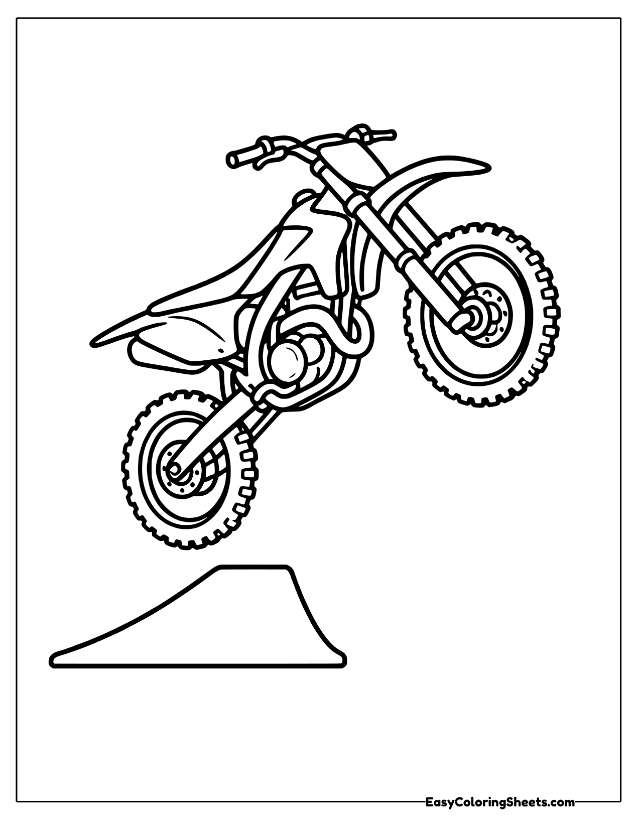 Dirt bike jumping with its nose up