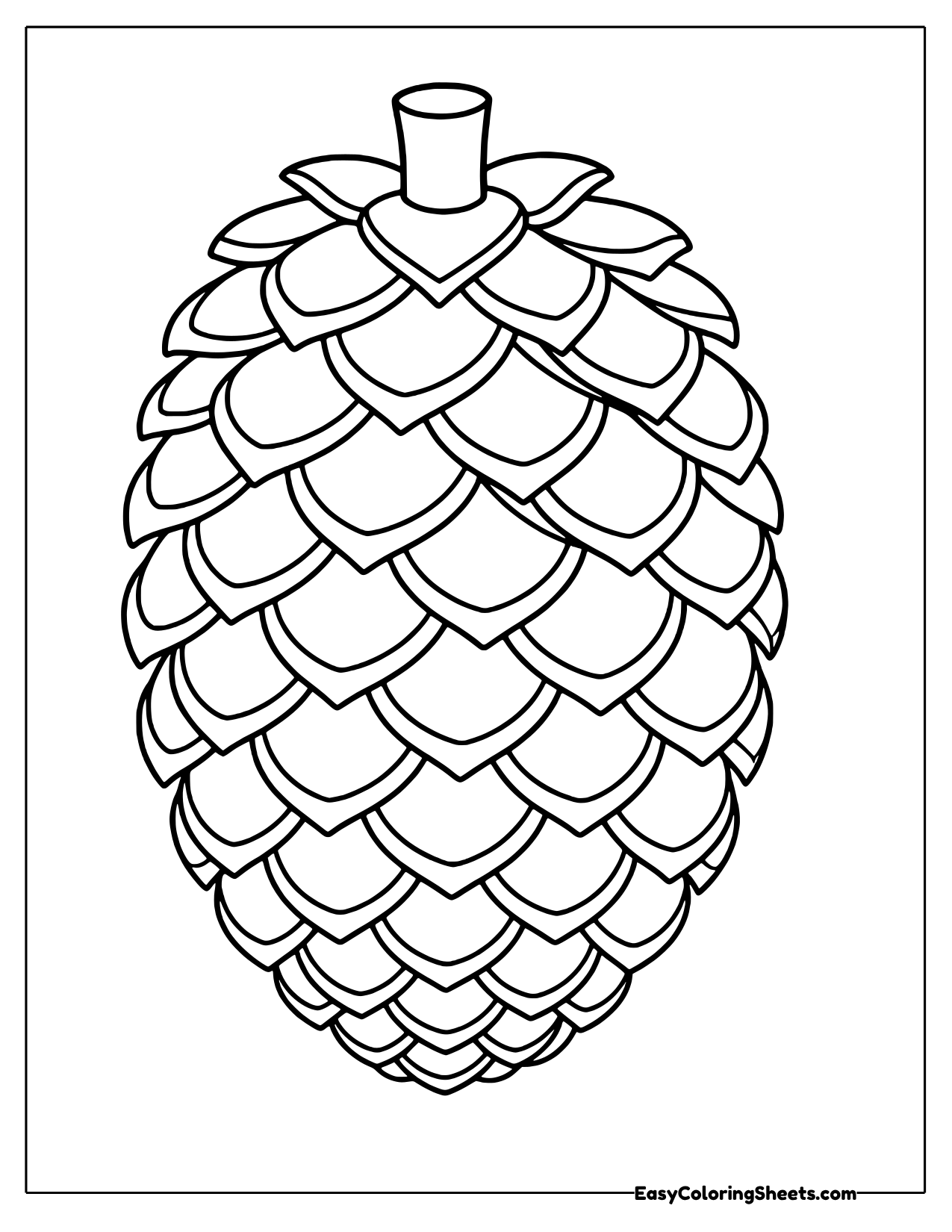Single upright pinecone