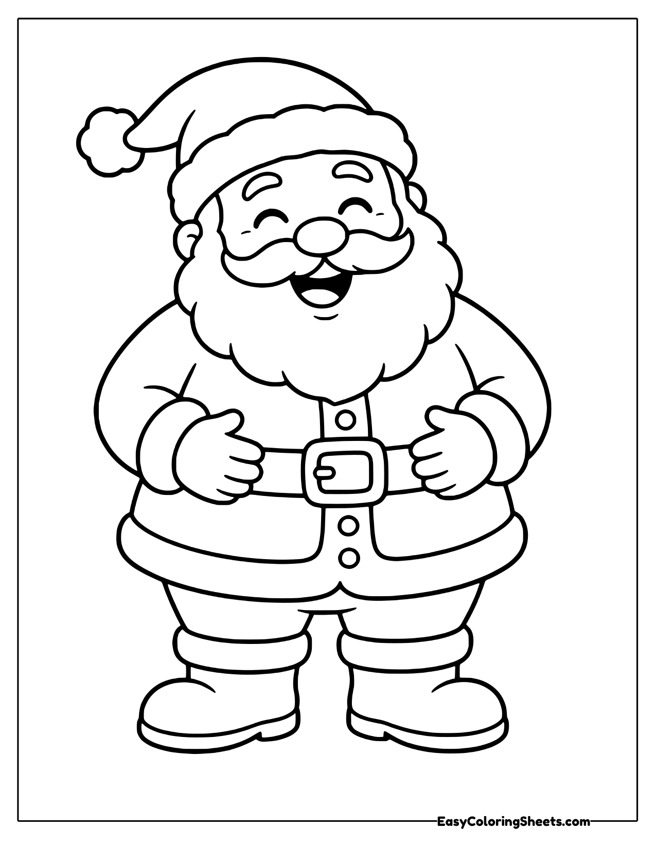Jolly Santa laughing with his belly shaking