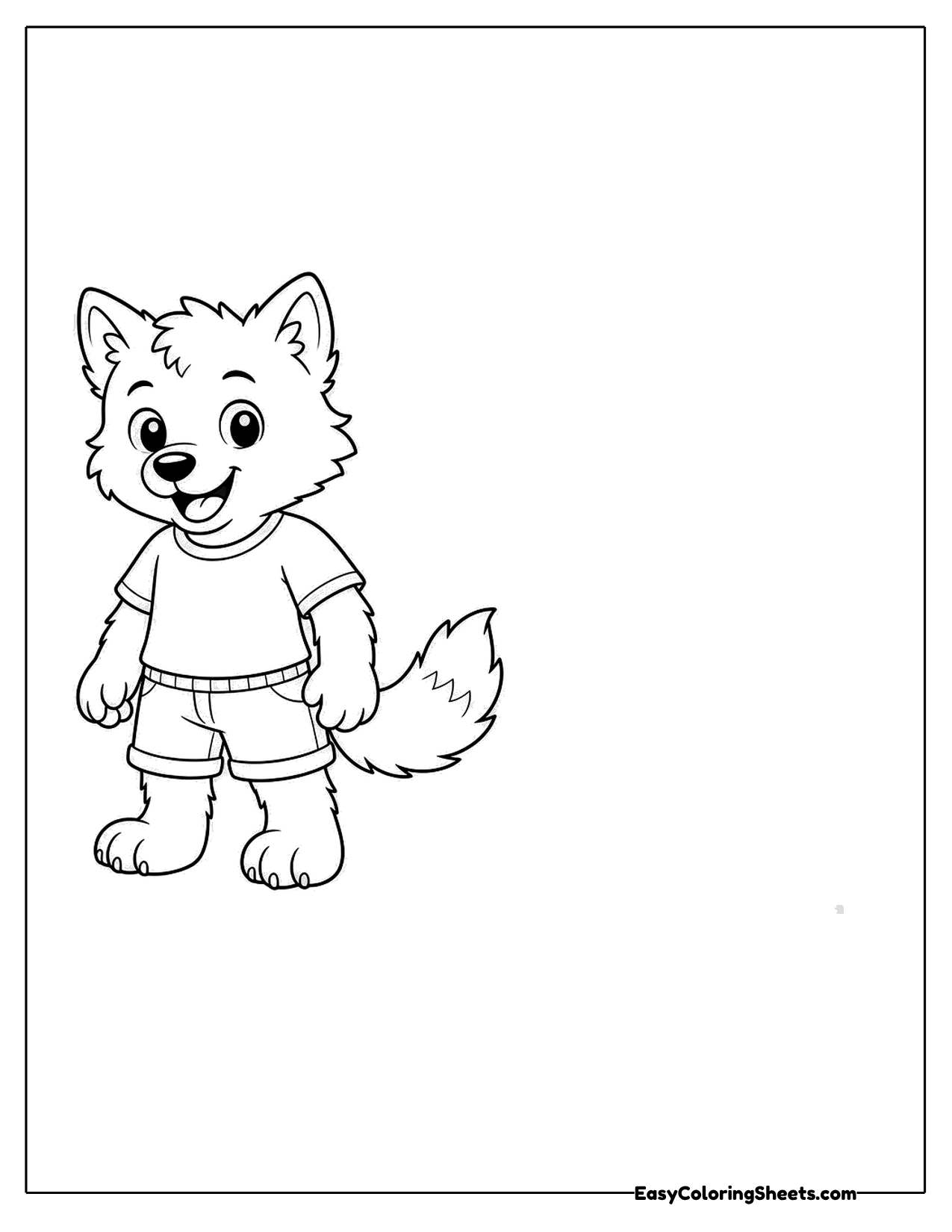 Small werewolf in shorts and a shirt