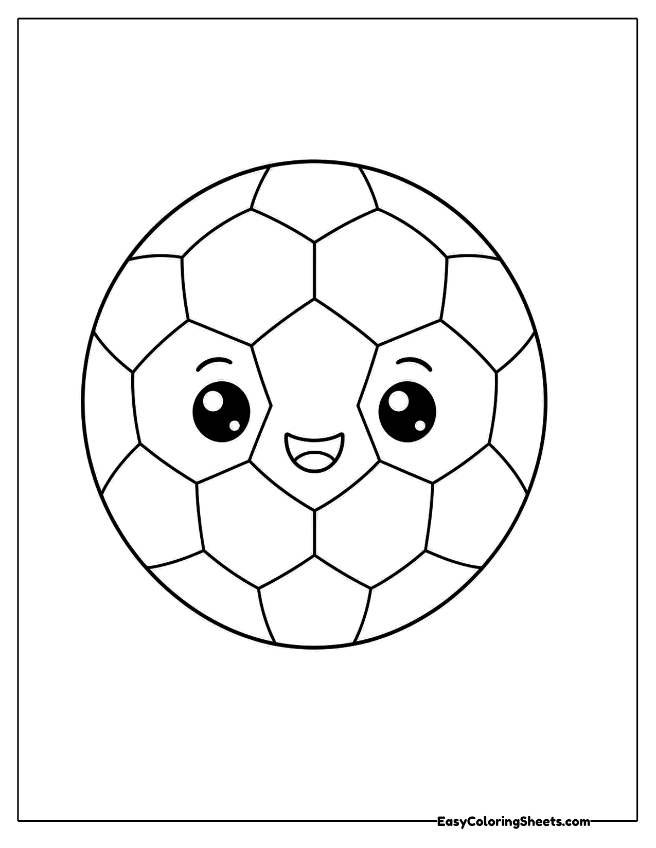 Soccer ball with a cute smiling face