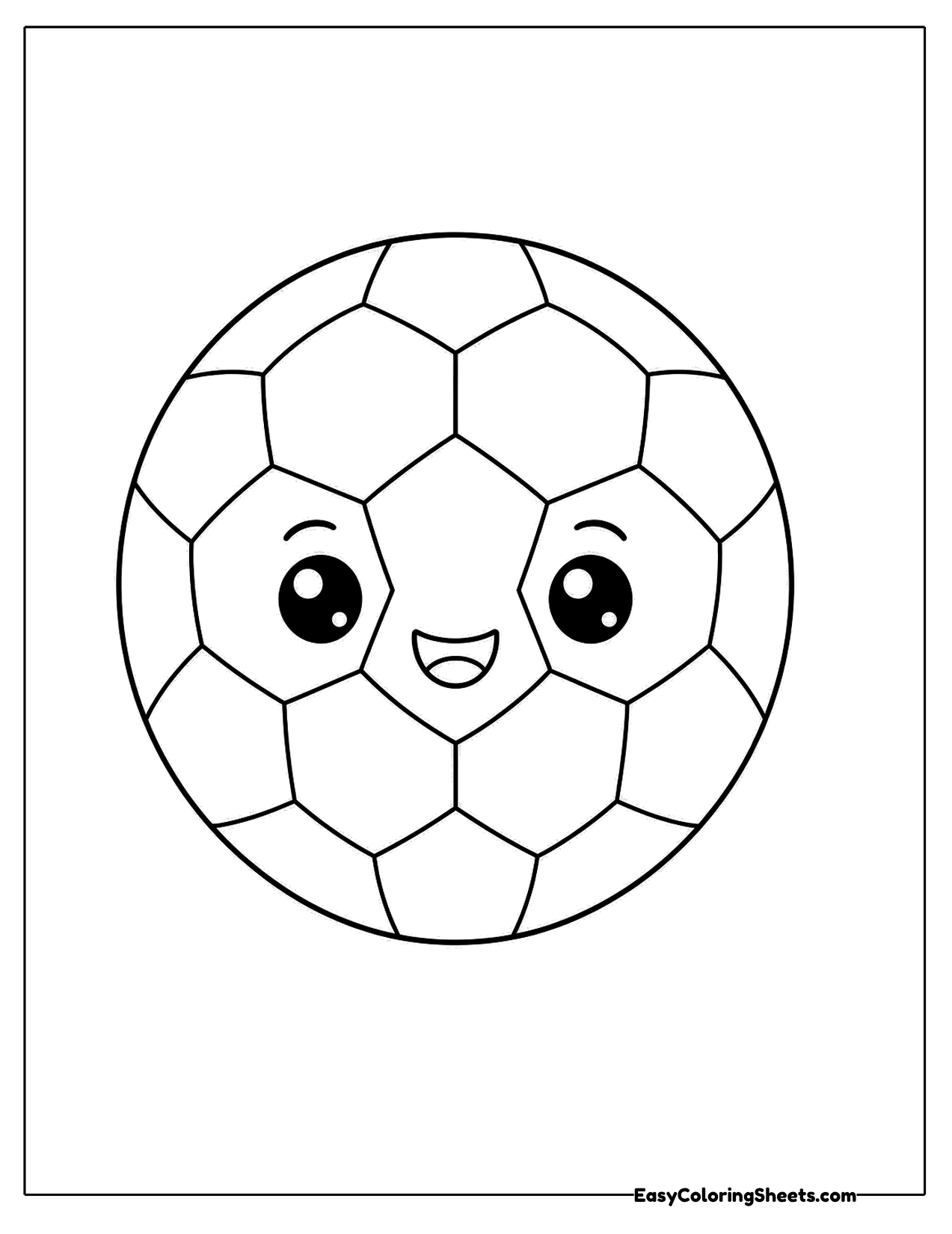 Soccer ball with a cute smiling face