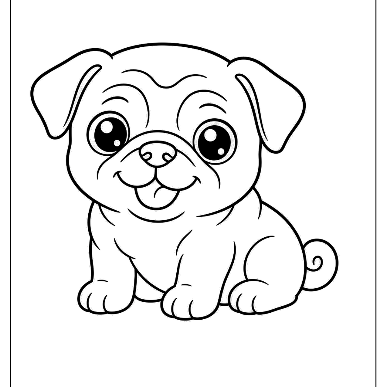 Baby pug with a wrinkly face