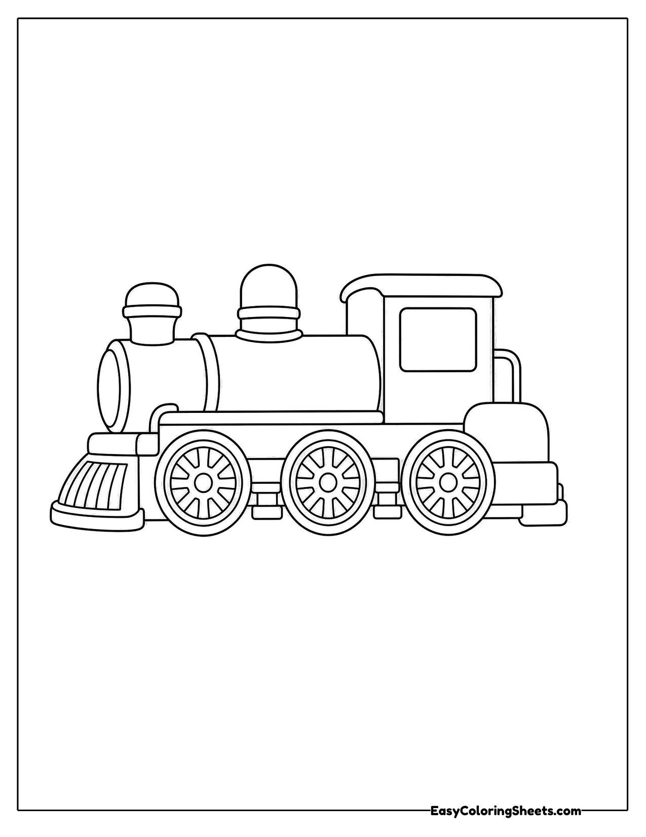 Long steam locomotive with a coal tender