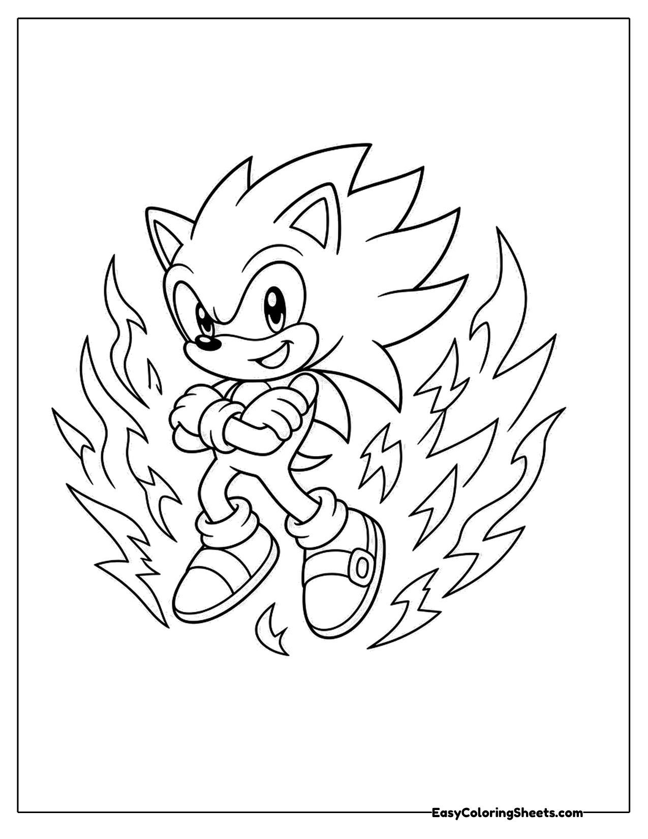 Hedgehog hero posing with an energy aura