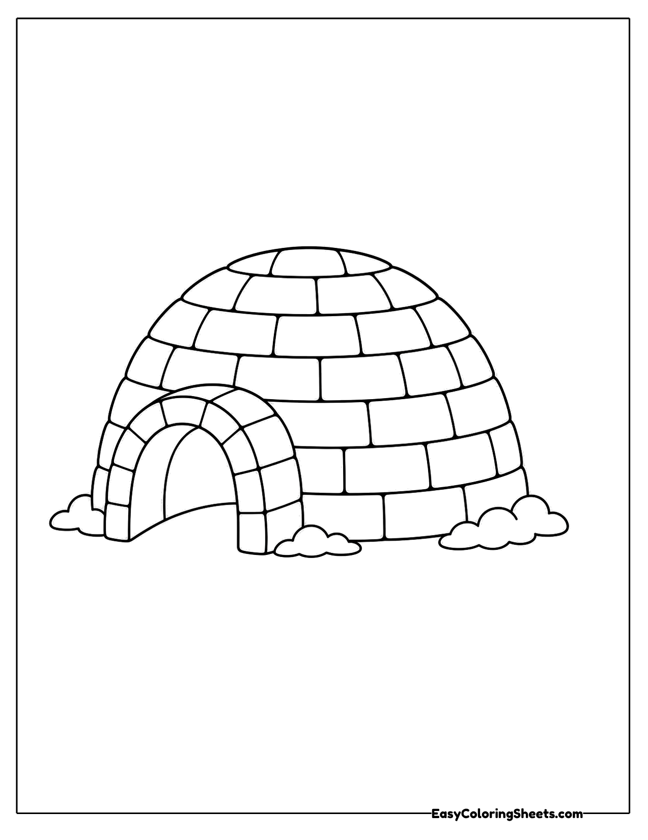 Small igloo with an entrance tunnel