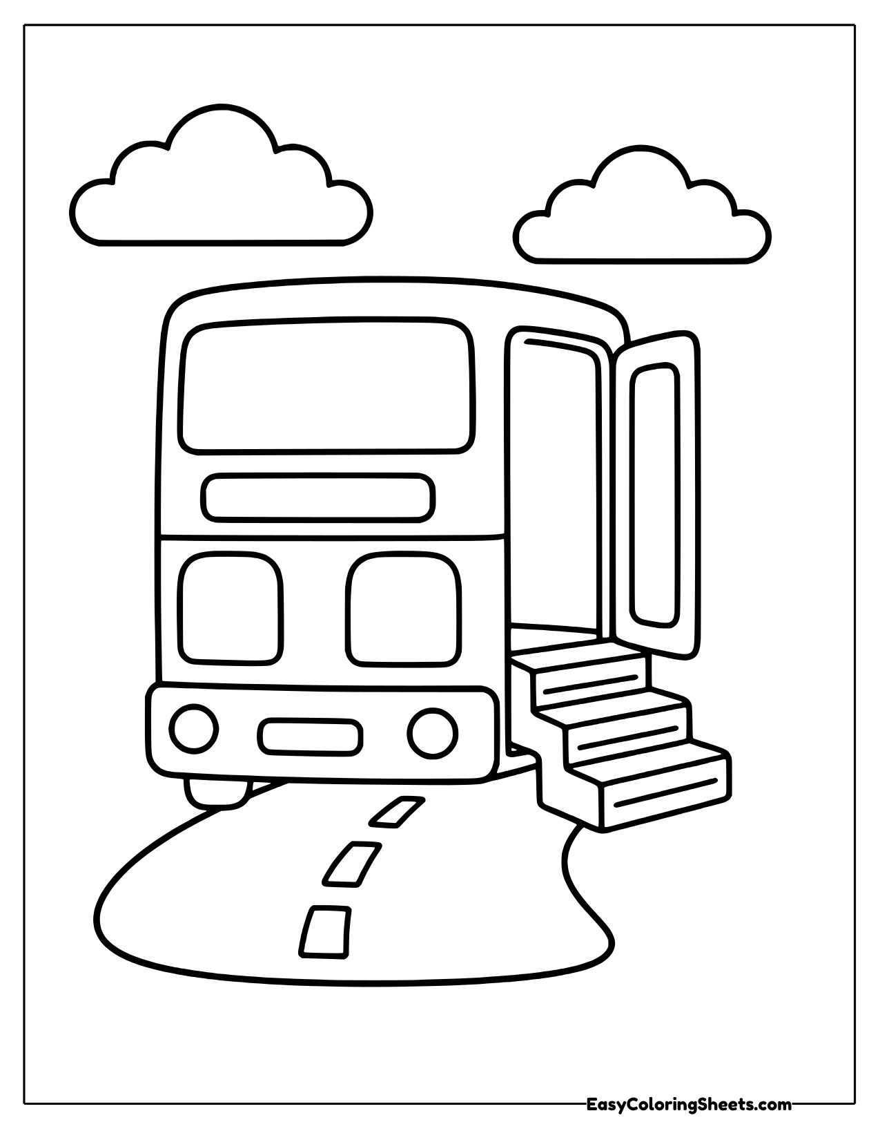 Double decker bus with its door open