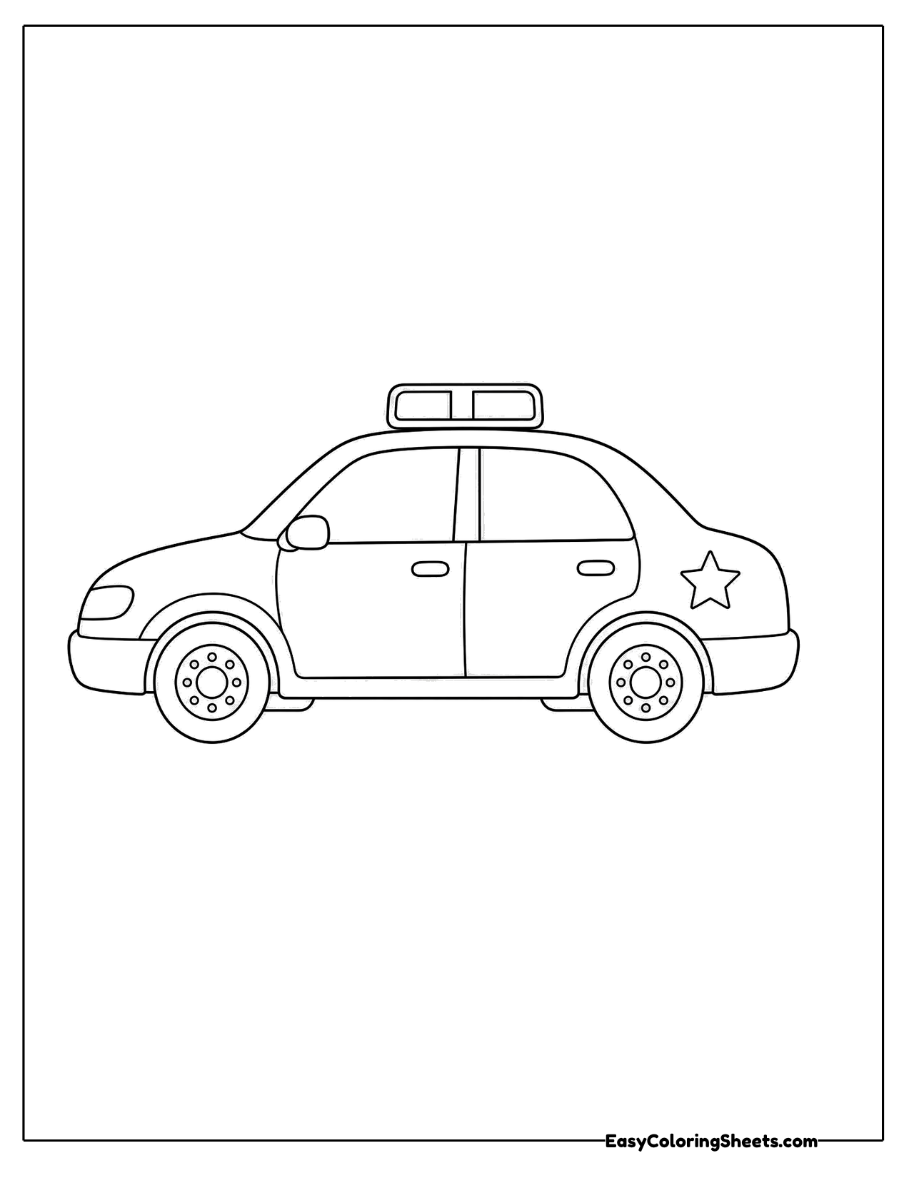 Simple police car in side view