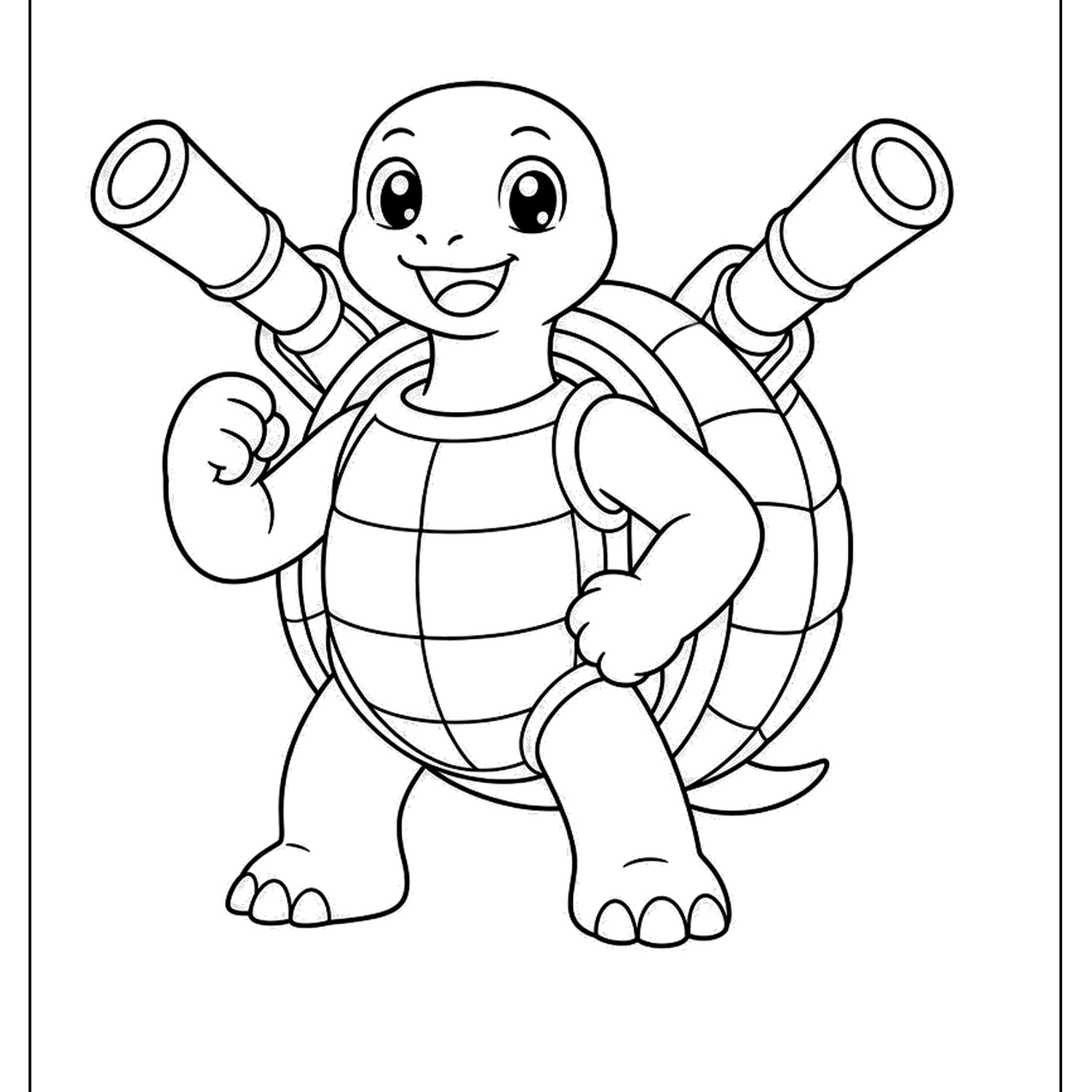 Turtle creature with cannons on its shell