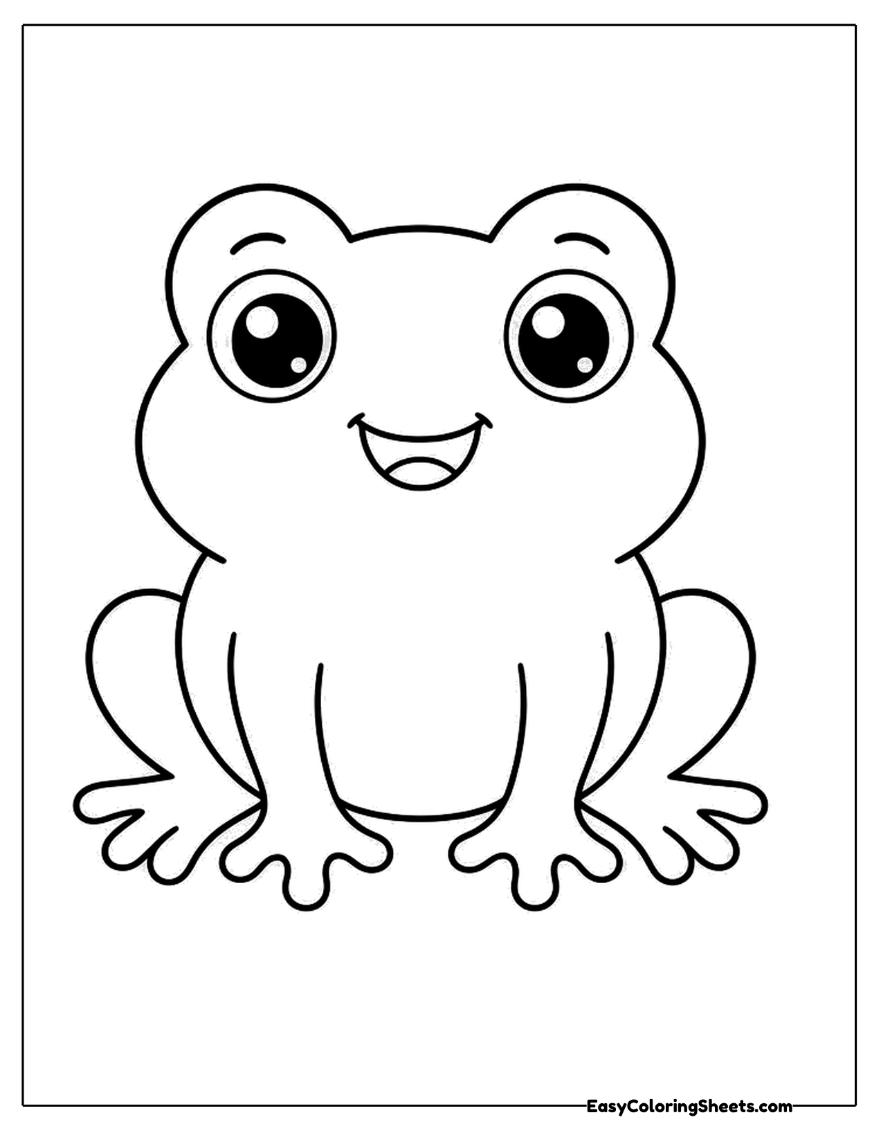 Big friendly frog sitting with a wide smile
