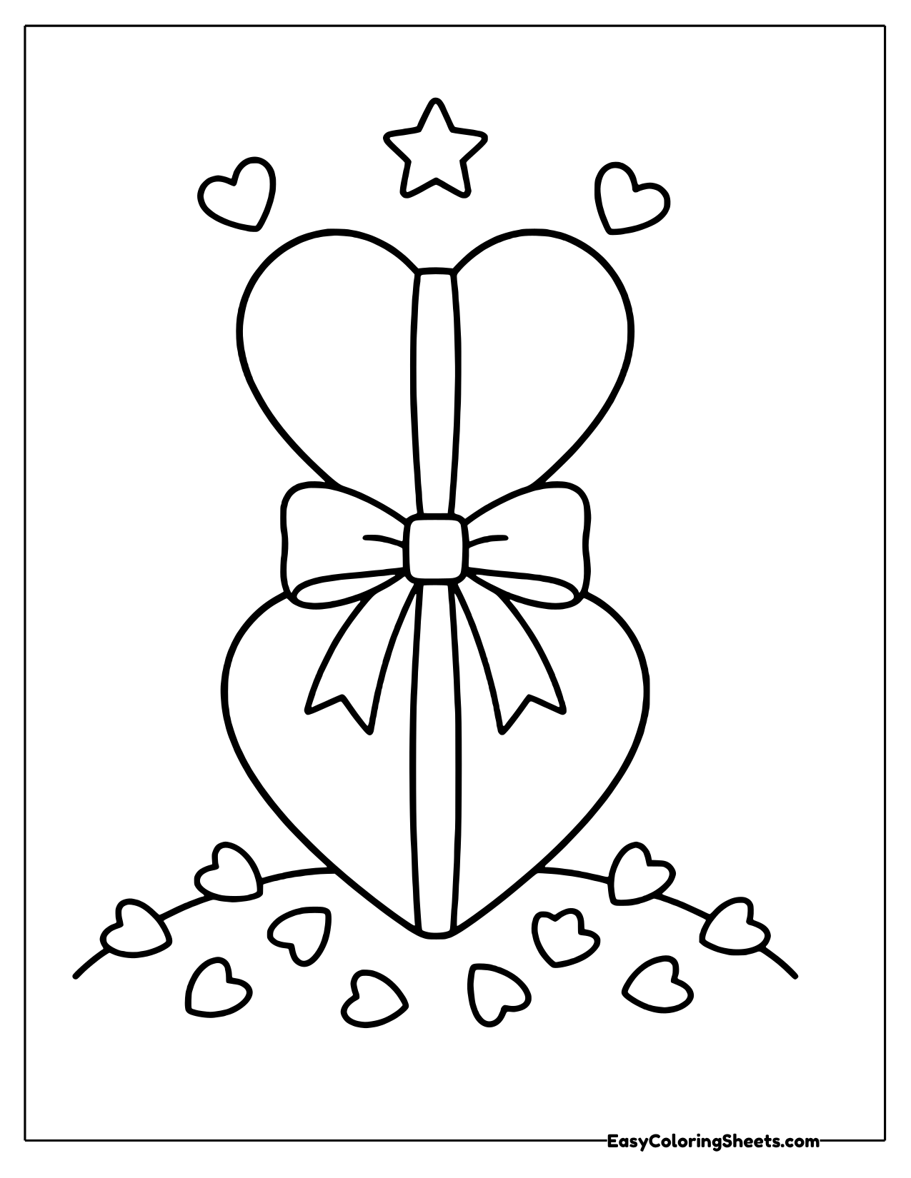Double heart decoration with a ribbon bow