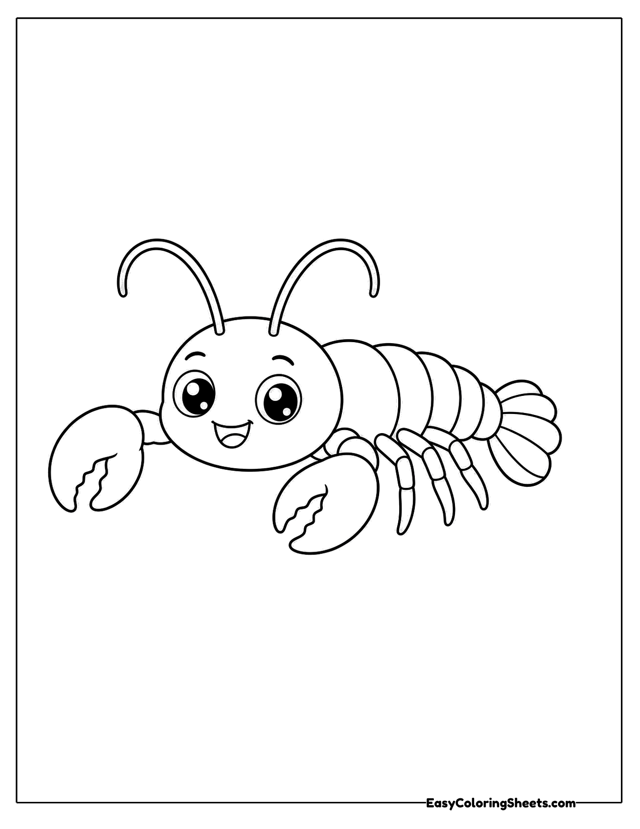 Baby lobster with long antennae