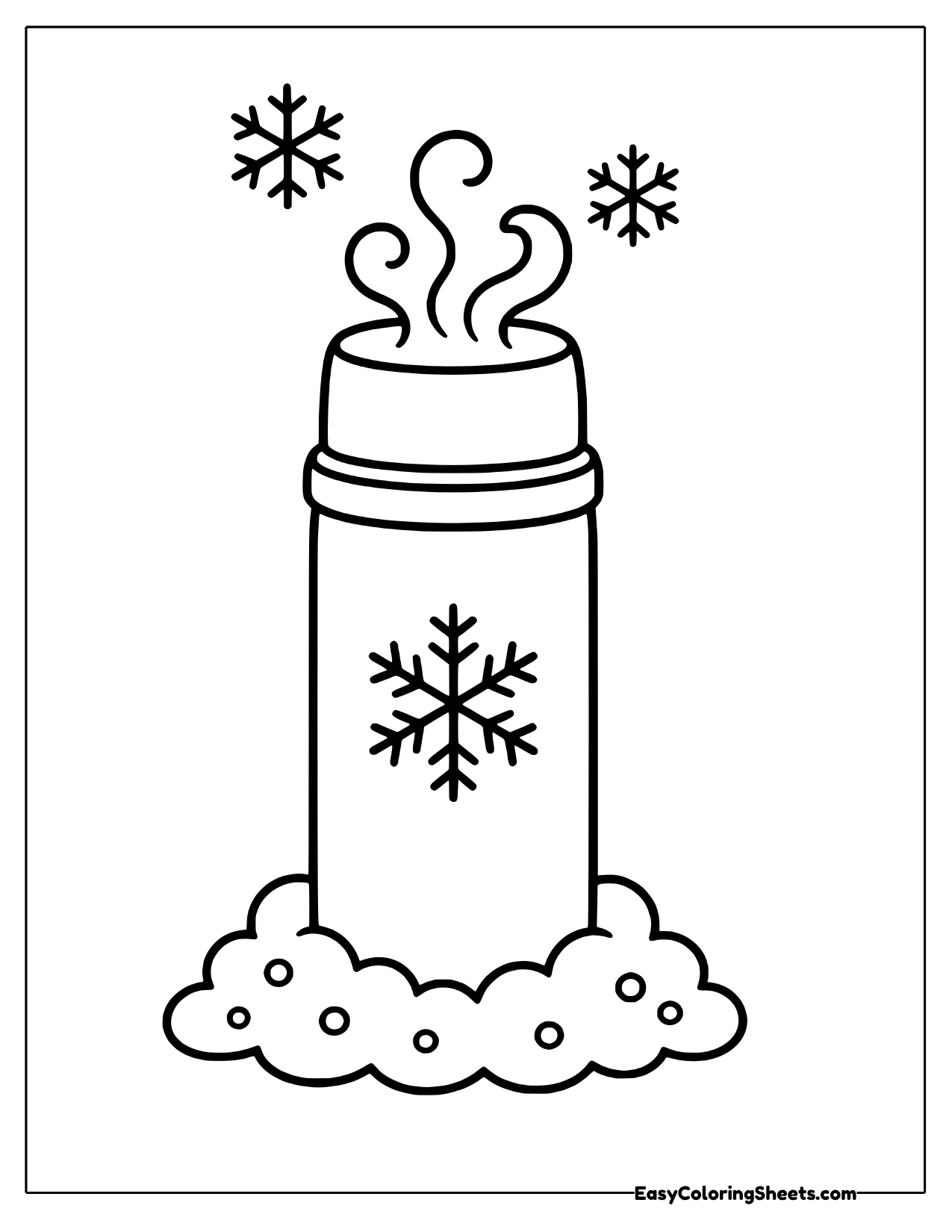 Tall thermos decorated with a snowflake