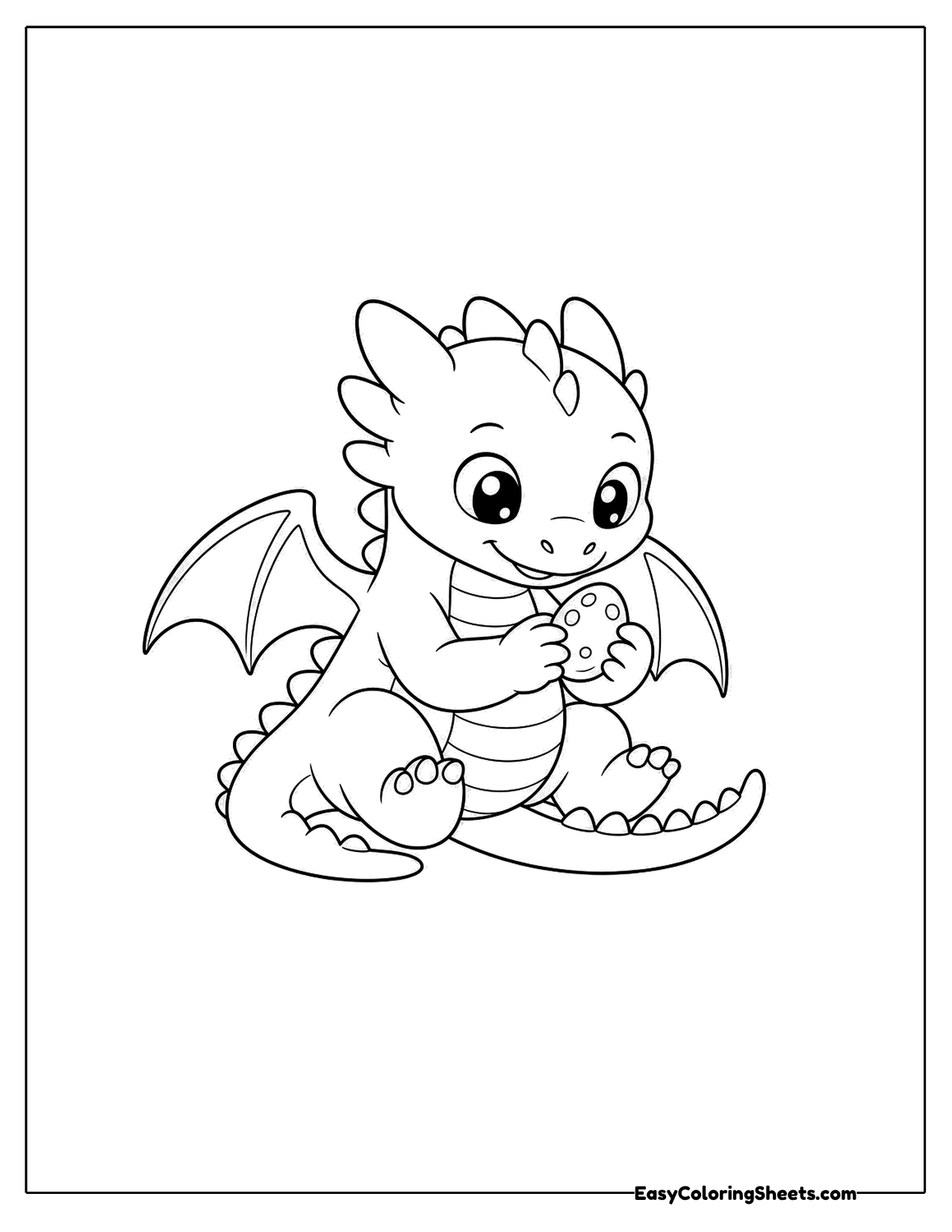 Dragon holding a spotted egg