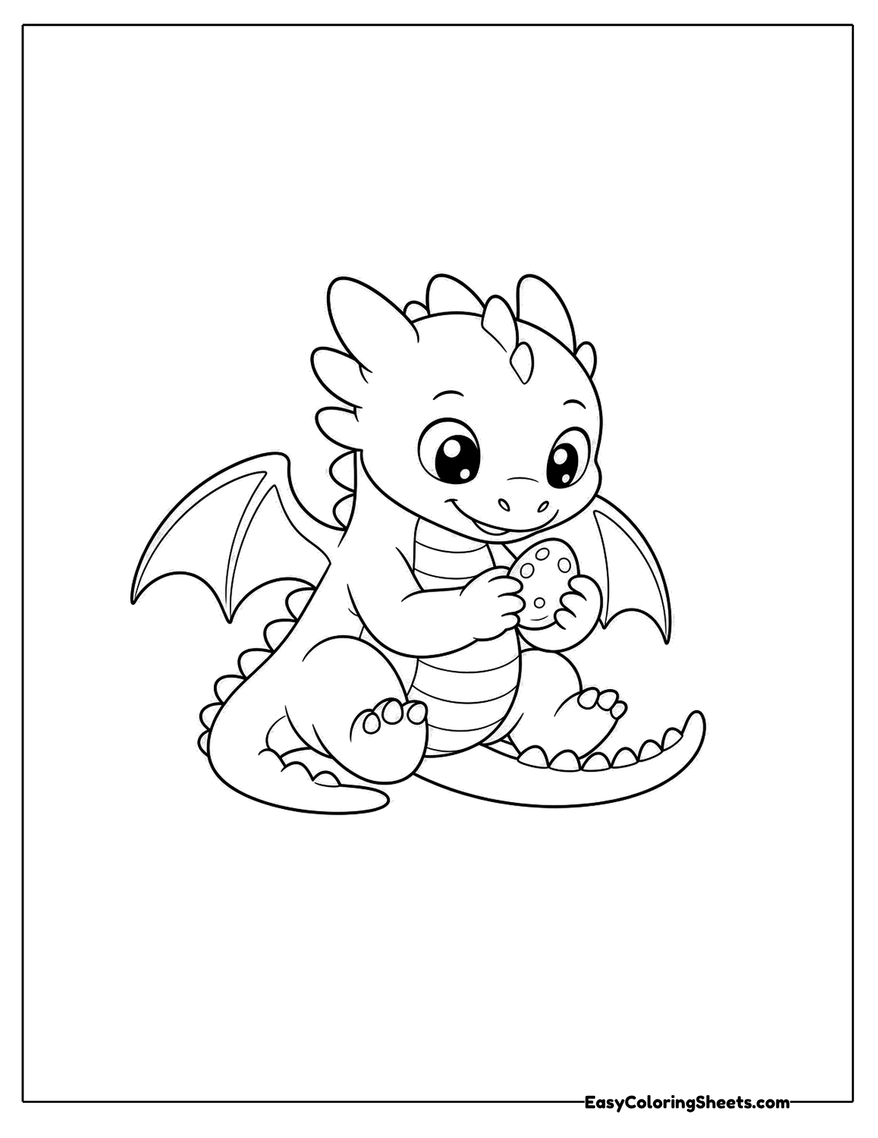 Dragon holding a spotted egg