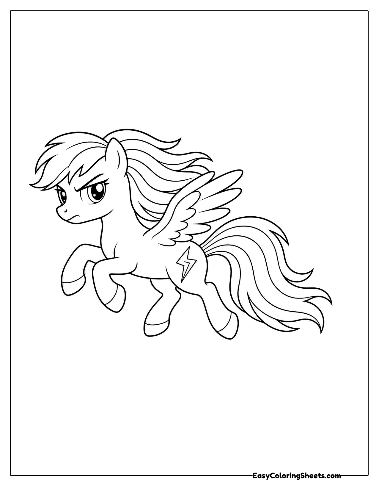 Winged pony leaping