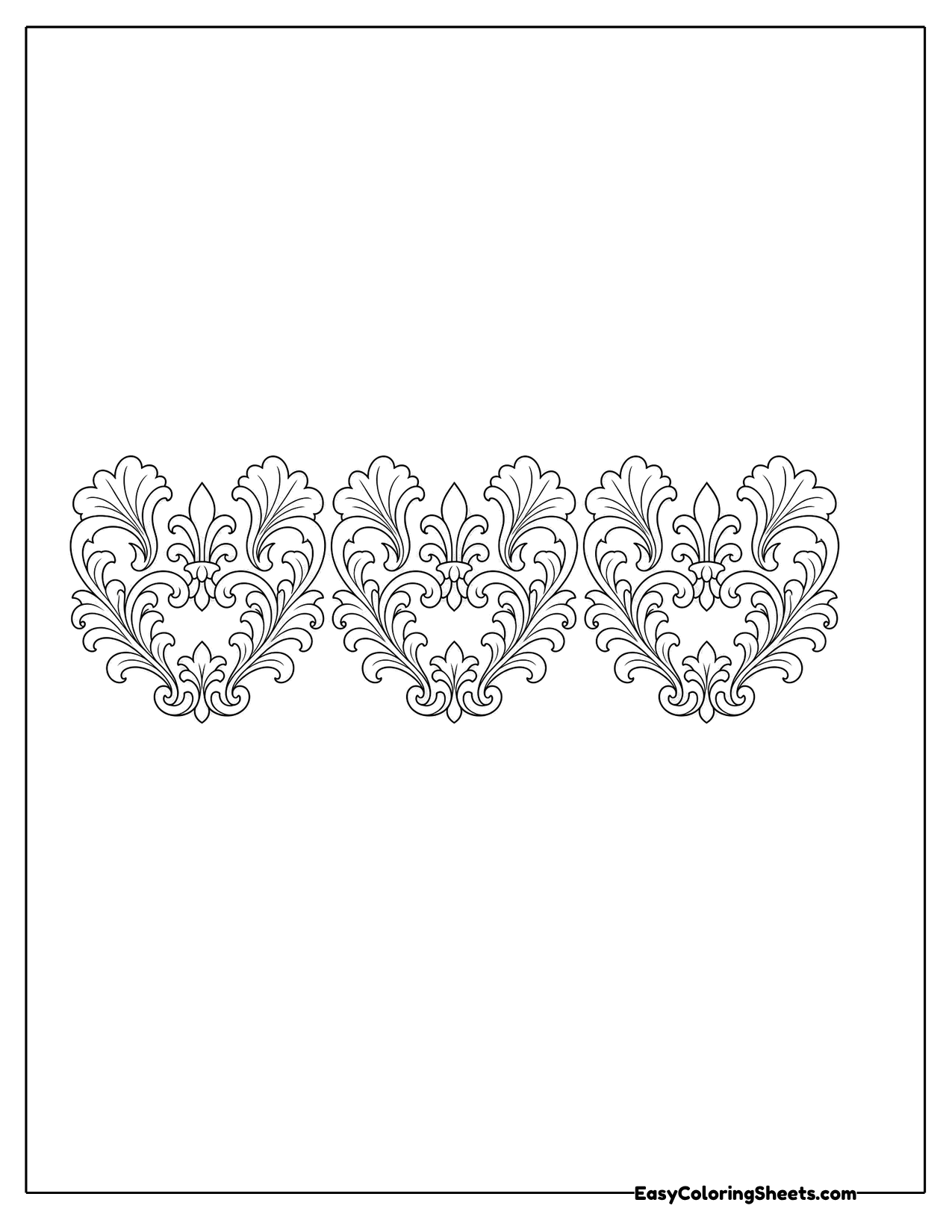 Ornate vintage floral border