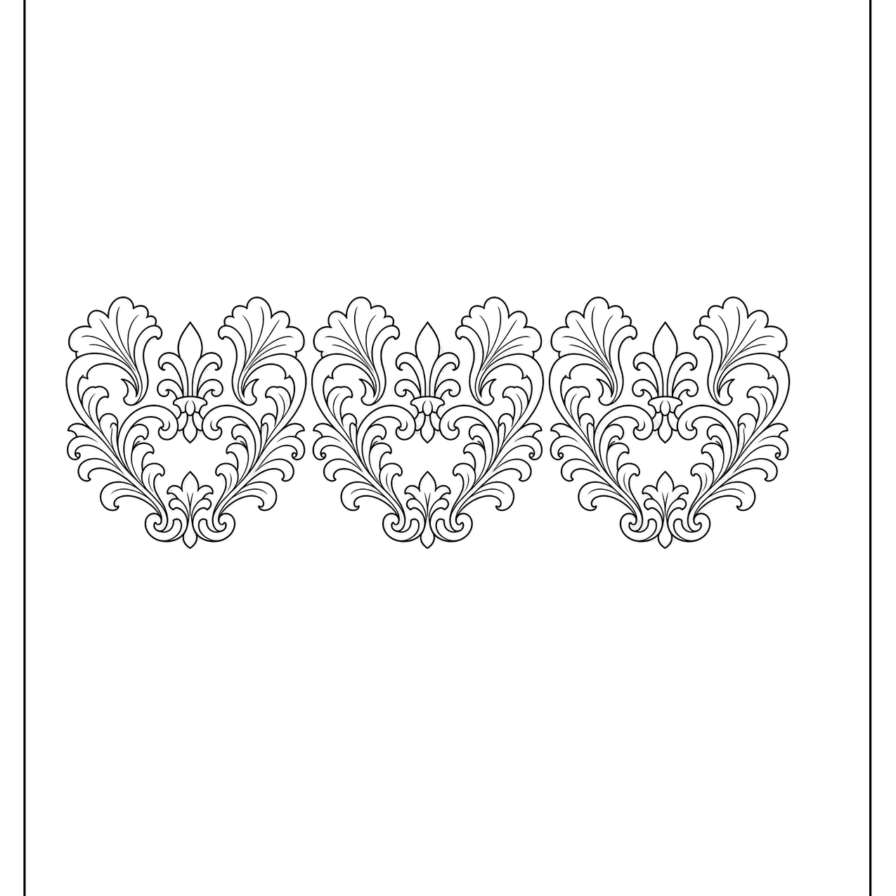 Ornate vintage floral border