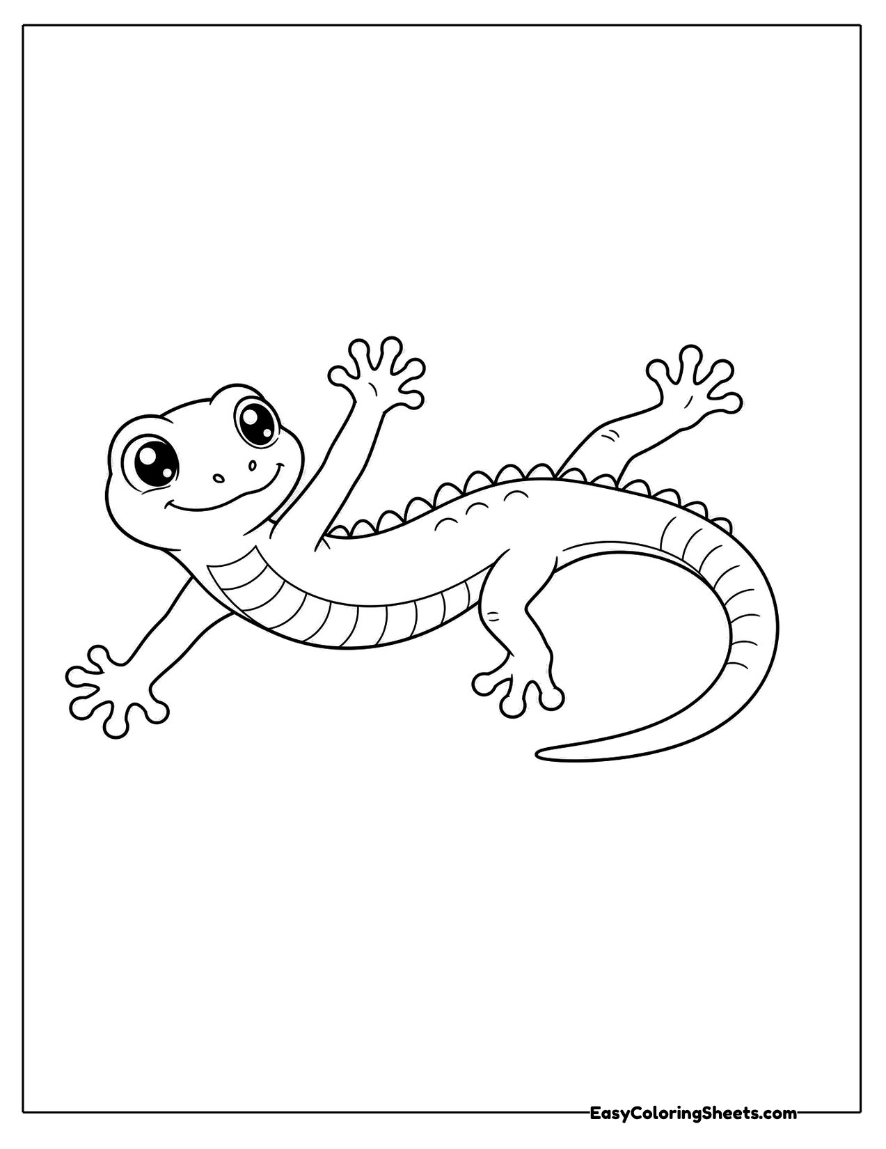 Lizard stretching out with legs spread wide